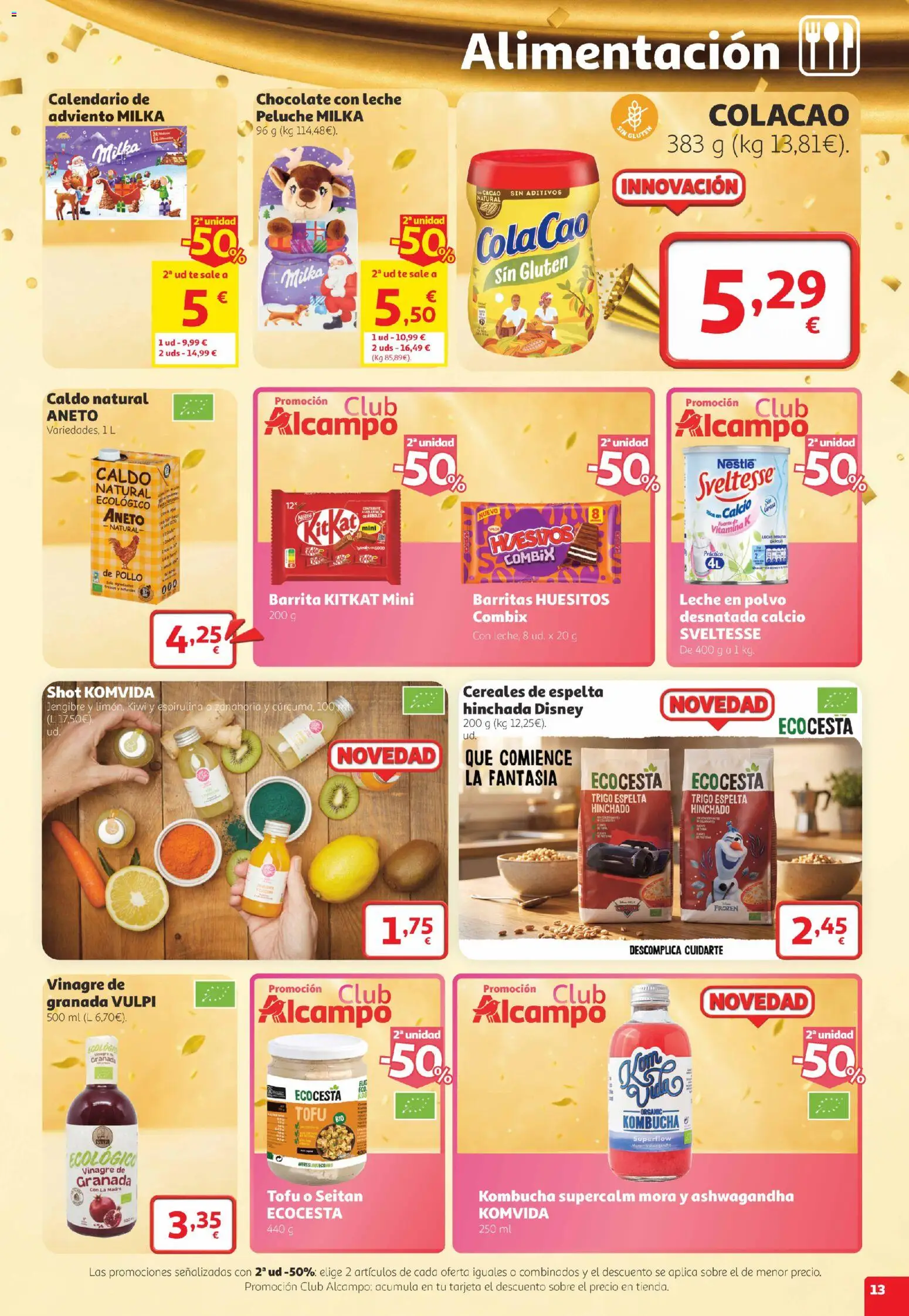 Alcampo folleto Telde │ válido desde el 22/10/2026 | Página: 13 | Productos: Tofu, Leche, Zanahoria, Pollo