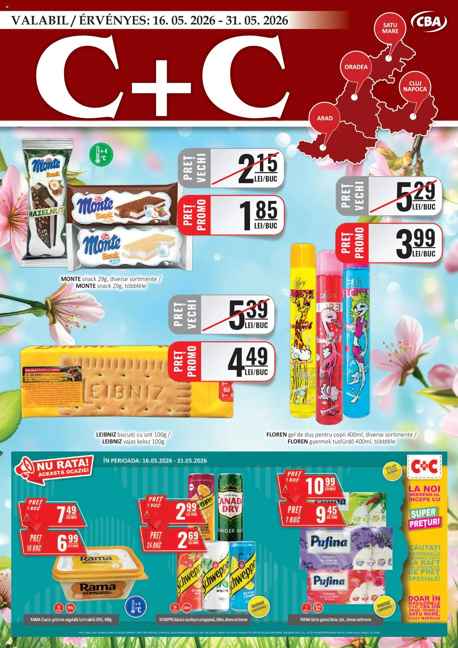 Noul catalog CBA – valabil de la 16.05.2026 | Pagină: 1 | Produse: Trandafir, Duș, Unt, Biscuiți