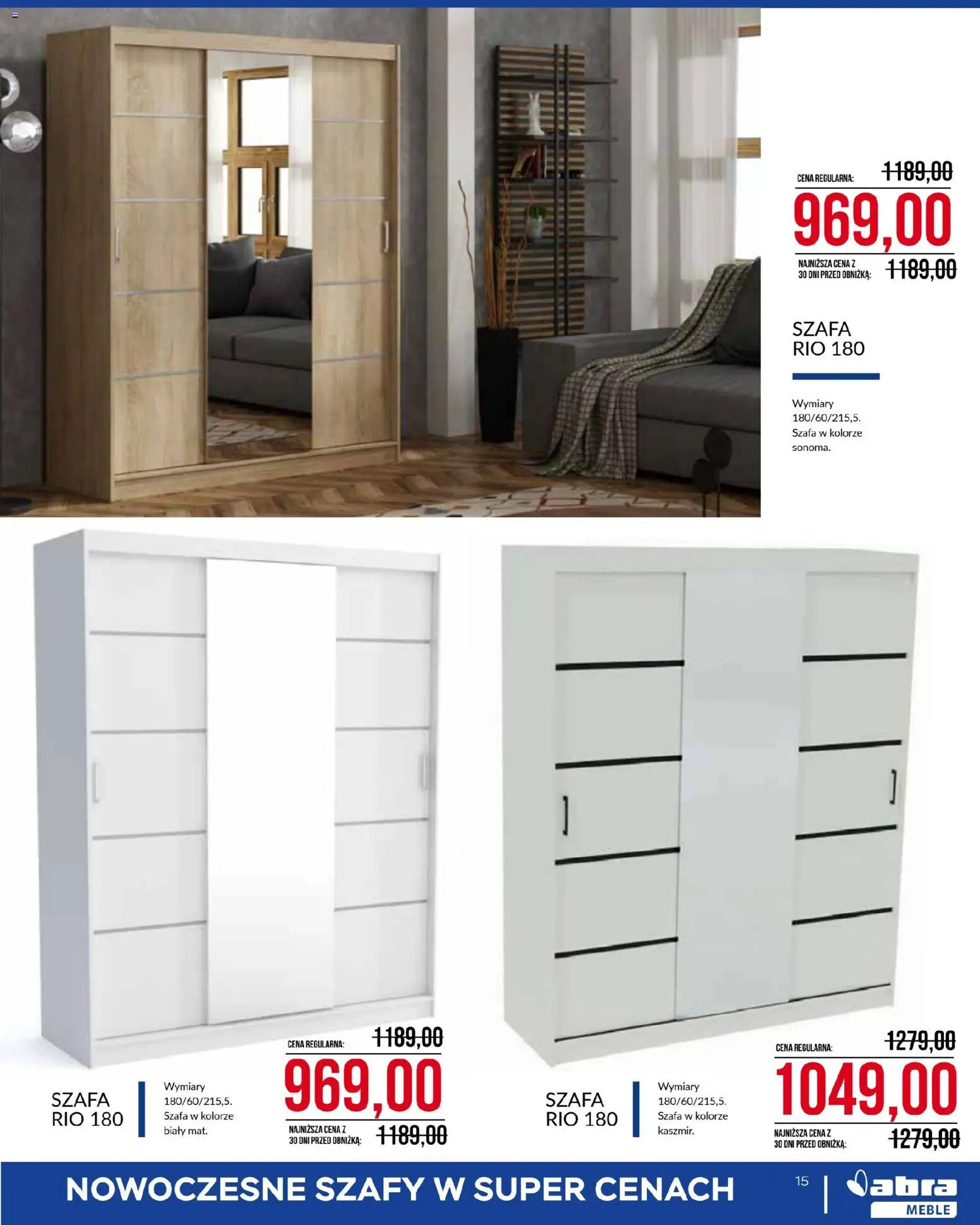 Abra meble gazetka od 06.05.2026 | Strona: 15 | Produkty: Szafa