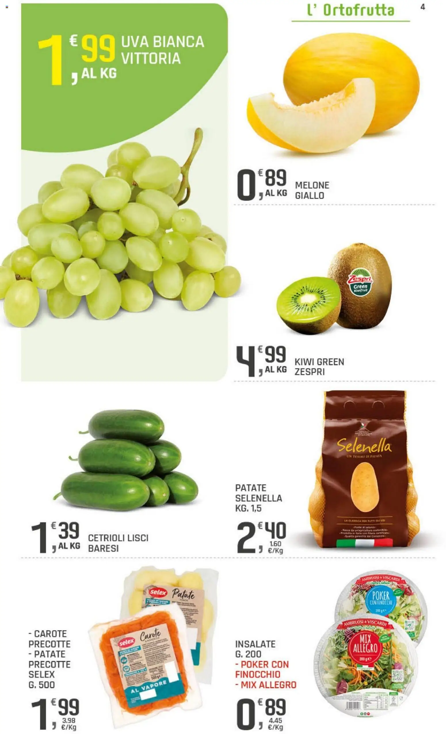 Volantino DOK del 20/08/2026 | Pagina: 4 | Prodotti: Patate, Carote, Melone, Finocchi