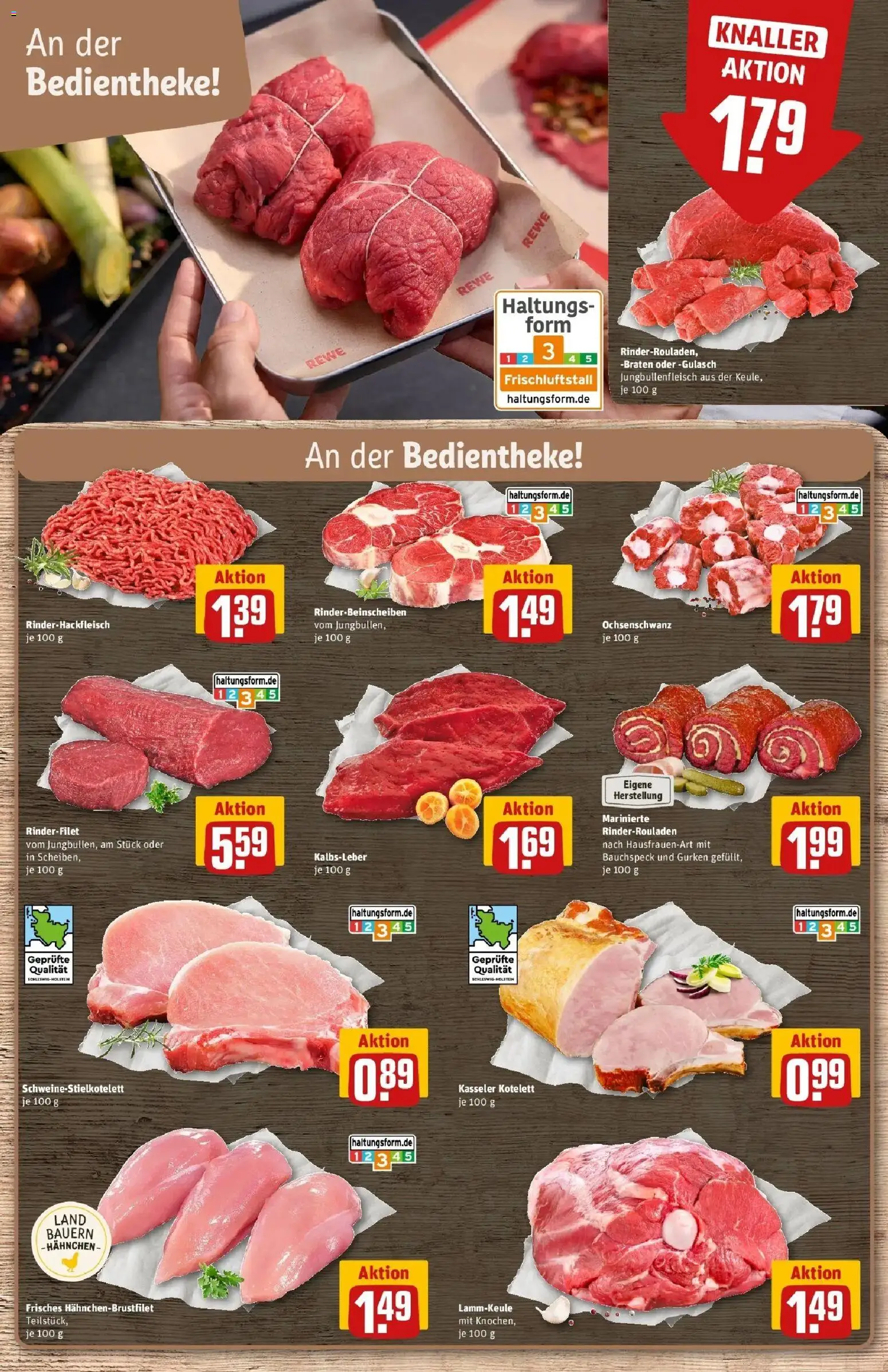 REWE Prospekt ab 26.10.2026 zum Blättern » Angebote | Seite: 8 | Produkte: Rinderrouladen, Rinderfilet, Kalbsleber, Gurken