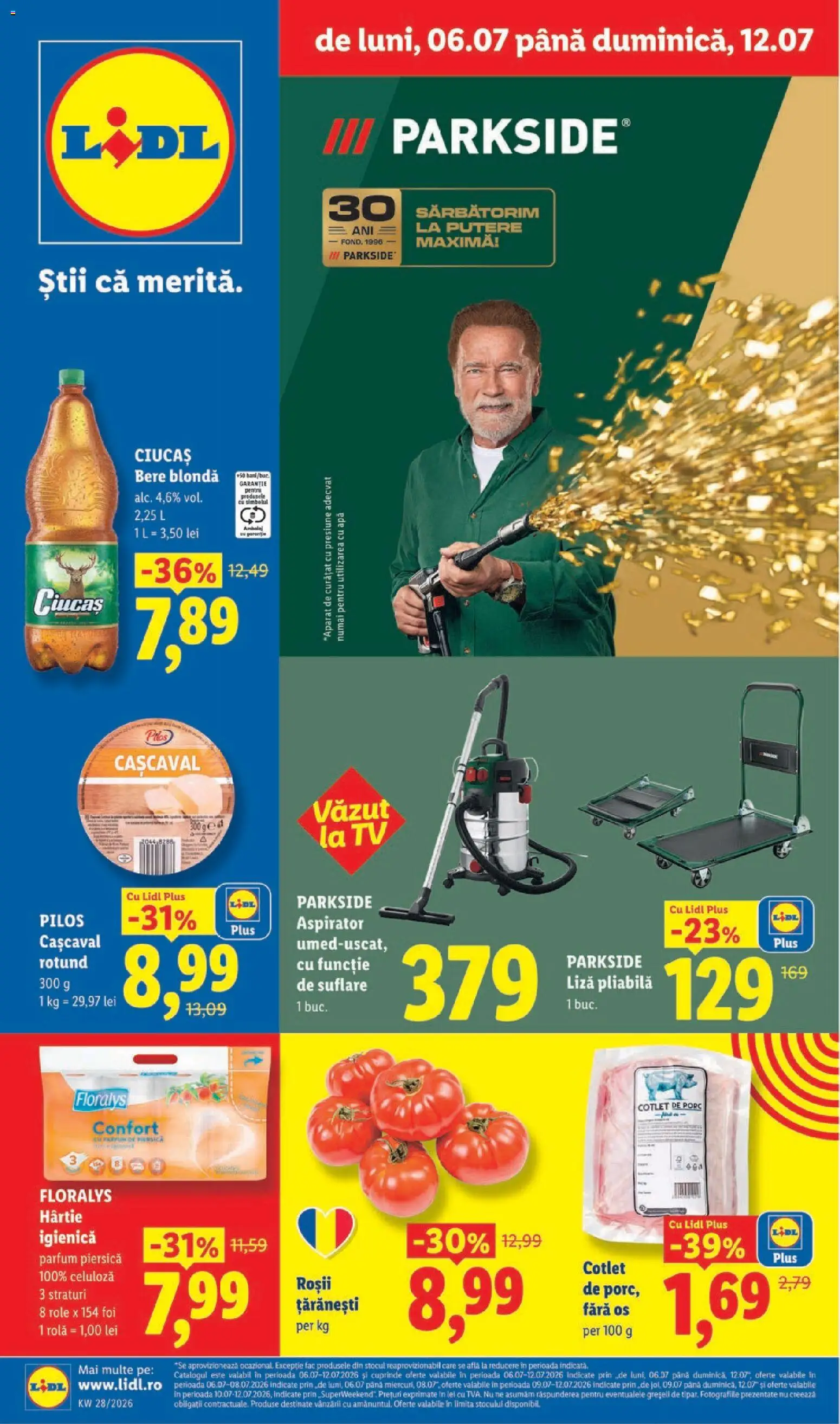 Noul catalog Lidl – valabil de la 06.07.2026 | Pagină: 1 | Produse: Lait de coco, Role, Cașcaval, Parfum