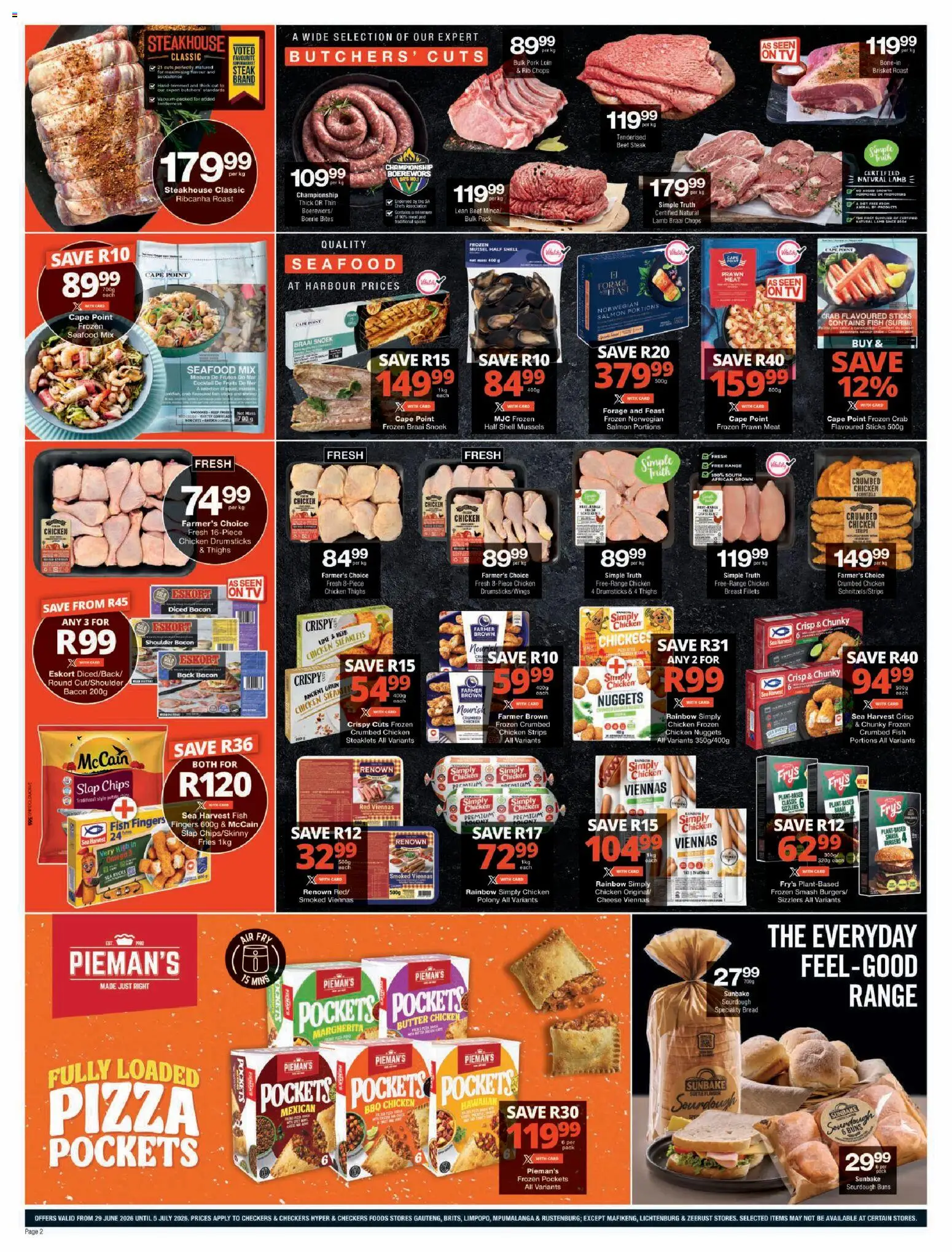 New Checkers catalogue – valid from 29/06/2026 | Page: 2 | Products: Magdalenas, Cheese, Polony, Fry's
