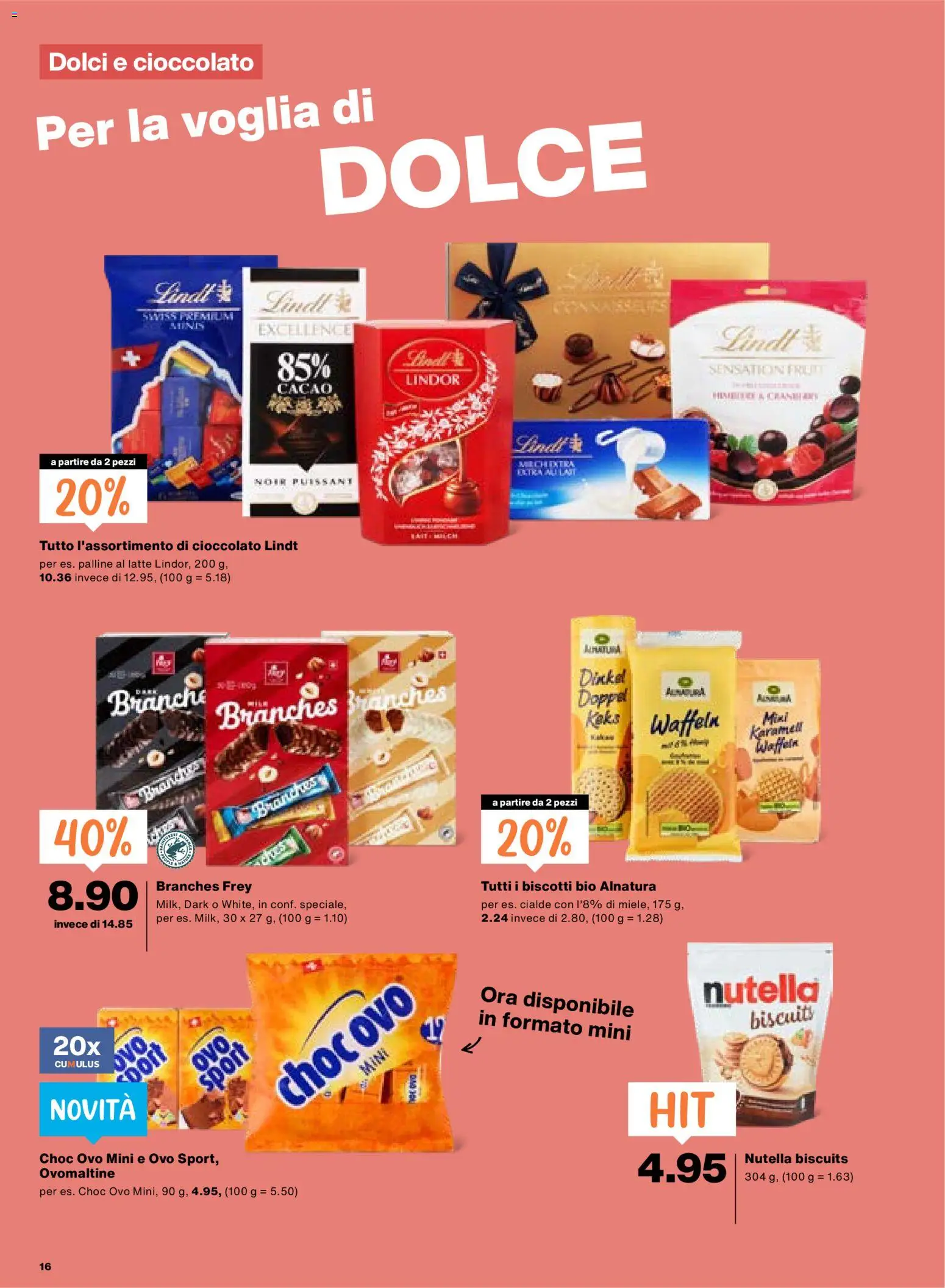 Migros aktionen IT – gültig ab 08.10.2026 | Seite: 16 | Produkte: Nutella, Waffeln, Snacks, Lindor