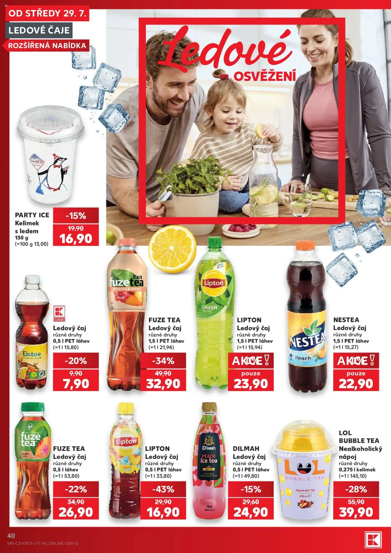 Kaufland leták - Plzeň Bory od 29.07.2026 | Strana: 40 | Produkty: Nestea, Čaj, Fuze Tea, Ice tea