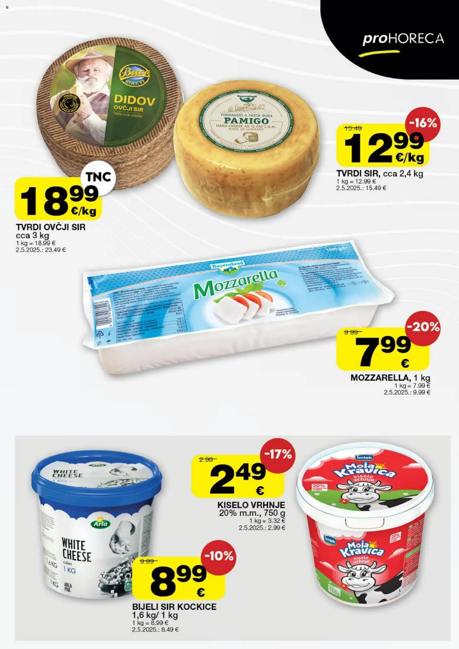 Stanić Diskont katalog | vrijedi od 07.05.2026 | Stranica: 5 | Proizvodi: Mozzarella, Sir, Kiselo vrhnje, Pasta