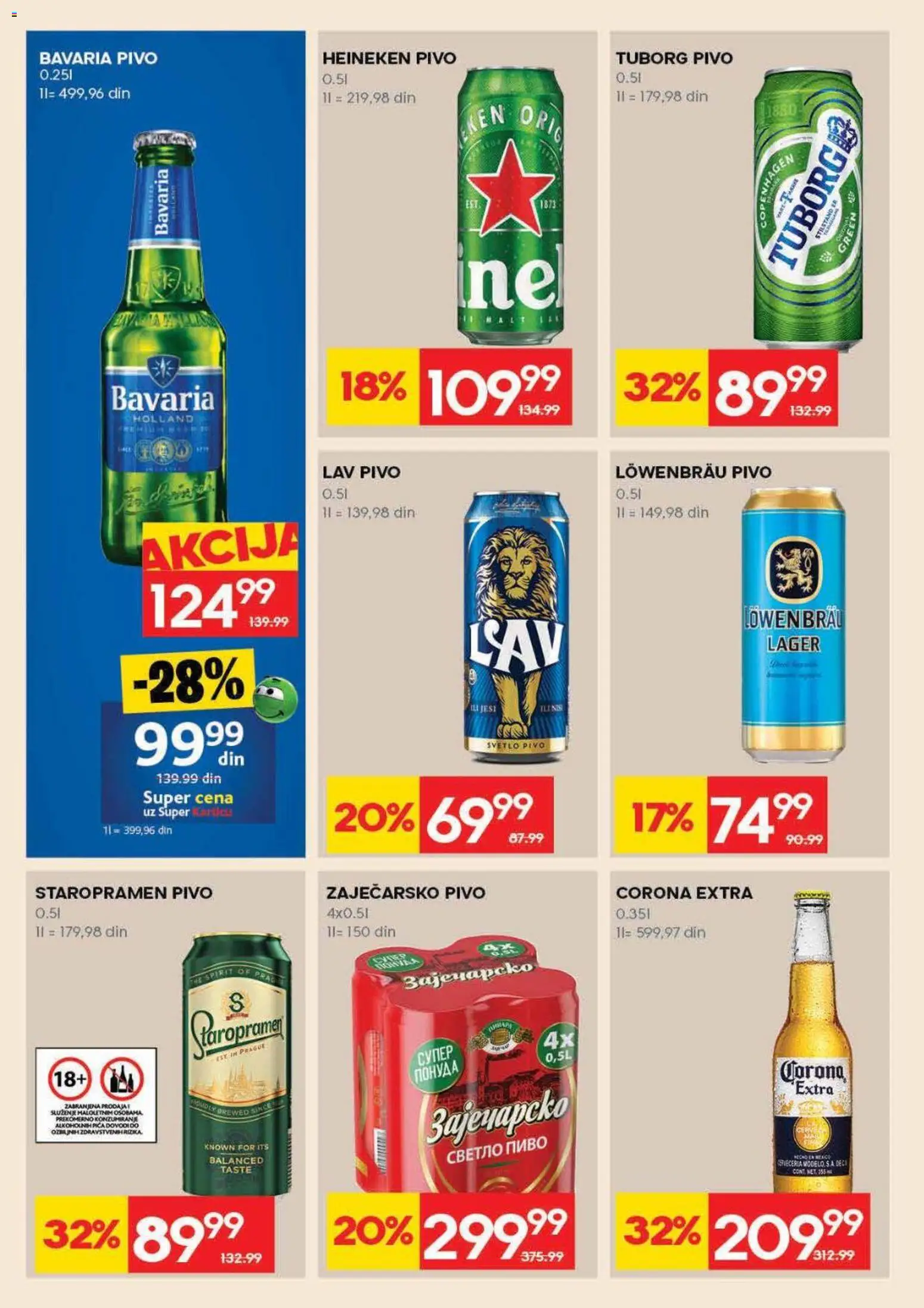 Idea katalog - važi od 16.04.2026 | Strana: 26 | Proizvode: Heineken, Tuborg, Zaječarsko pivo, Pivo