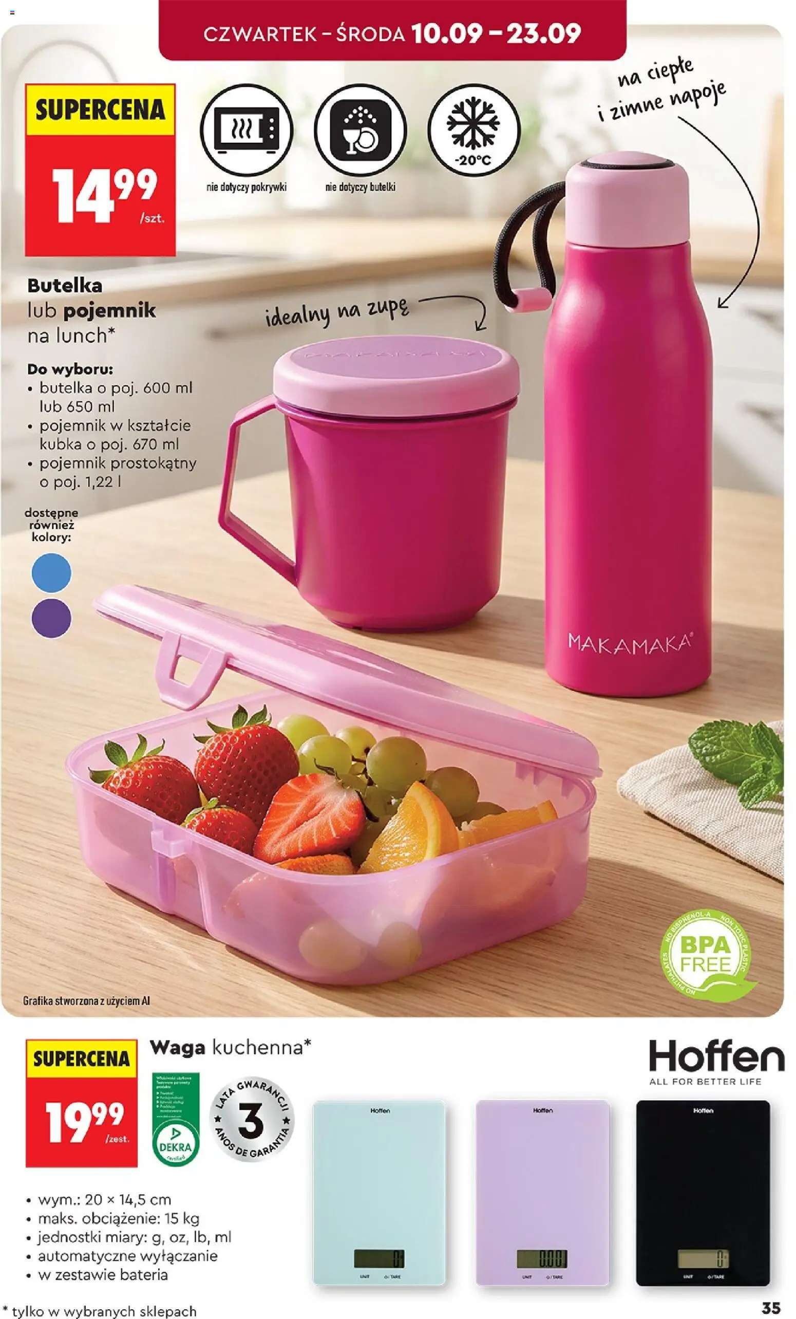 Biedronka gazetka - Hity i inspiracje od 05.09.2026 | Strona: 35 | Produkty: Waga, Napoje, Bateria