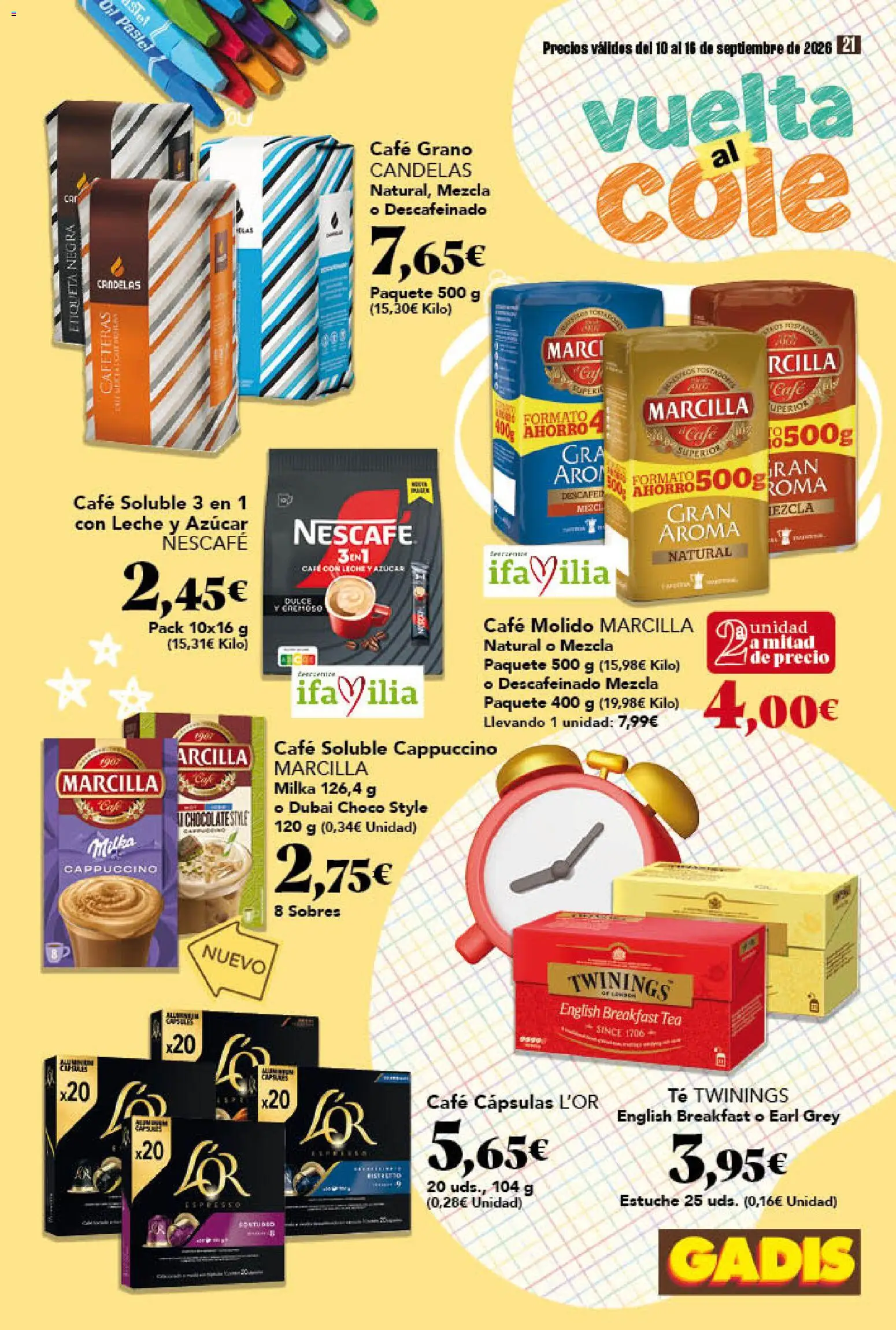 Gadis folleto │ válido desde el 10/09/2026 | Página: 21 | Productos: Cápsulas, Leche, Café, Té