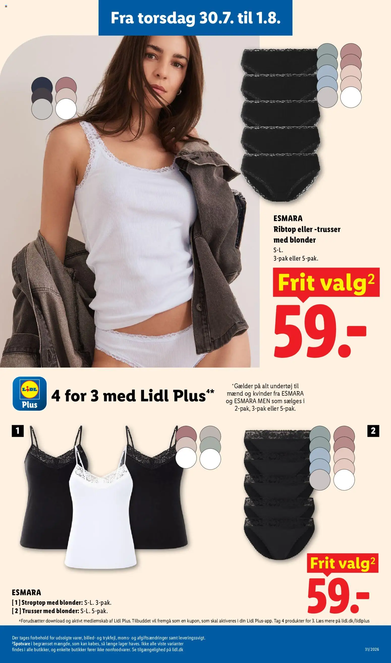 Lidl tilbudsavis – gyldig fra 26/07/2026 | Side: 13 | Produkter: Undertøj, Trusser, Søm