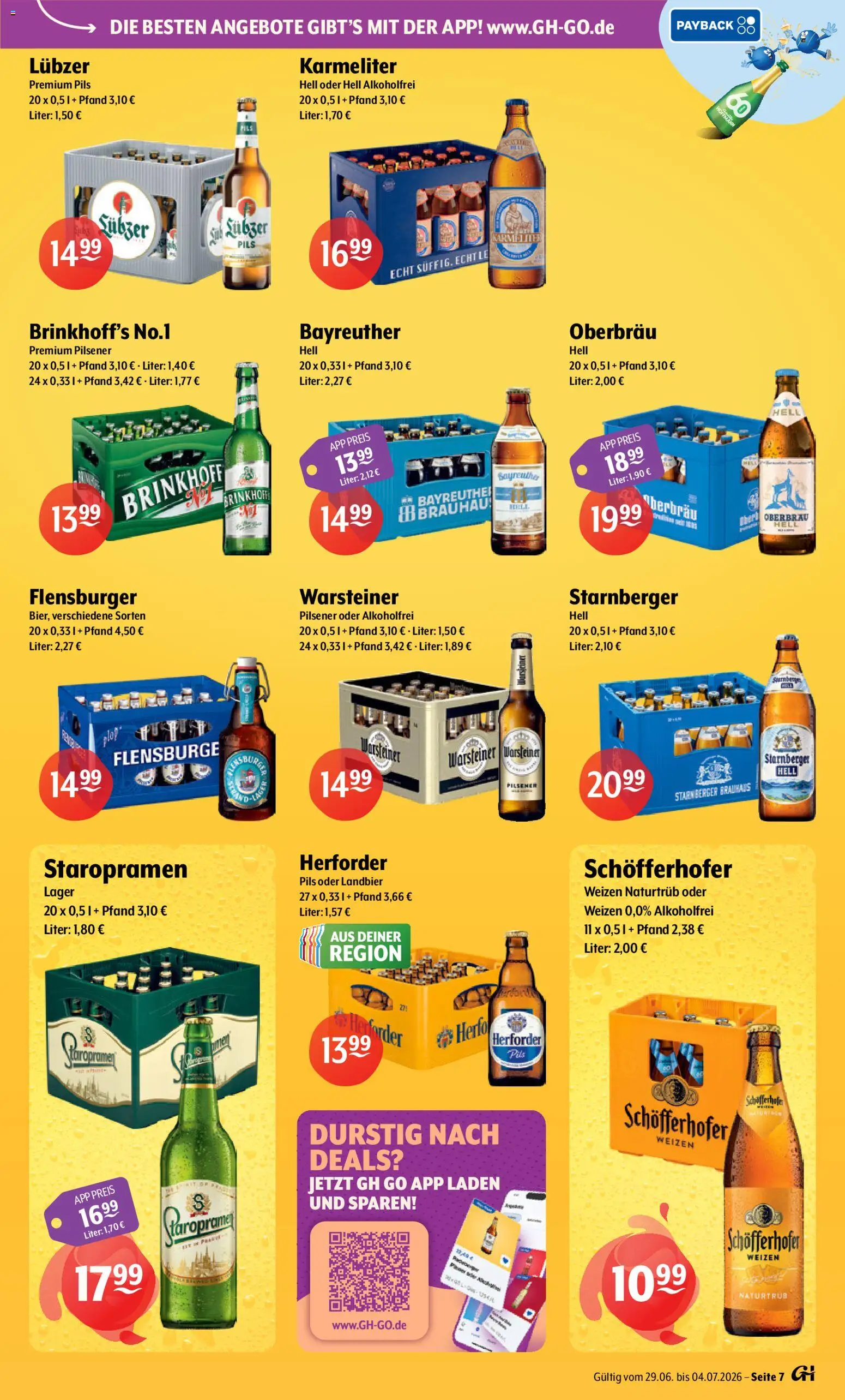 Getränke Hoffmann - Nordrhein - Westfalen – gültig ab 29.06.2026 | Seite: 7 | Produkte: Pils, Flensburger, Warsteiner, Lubzer