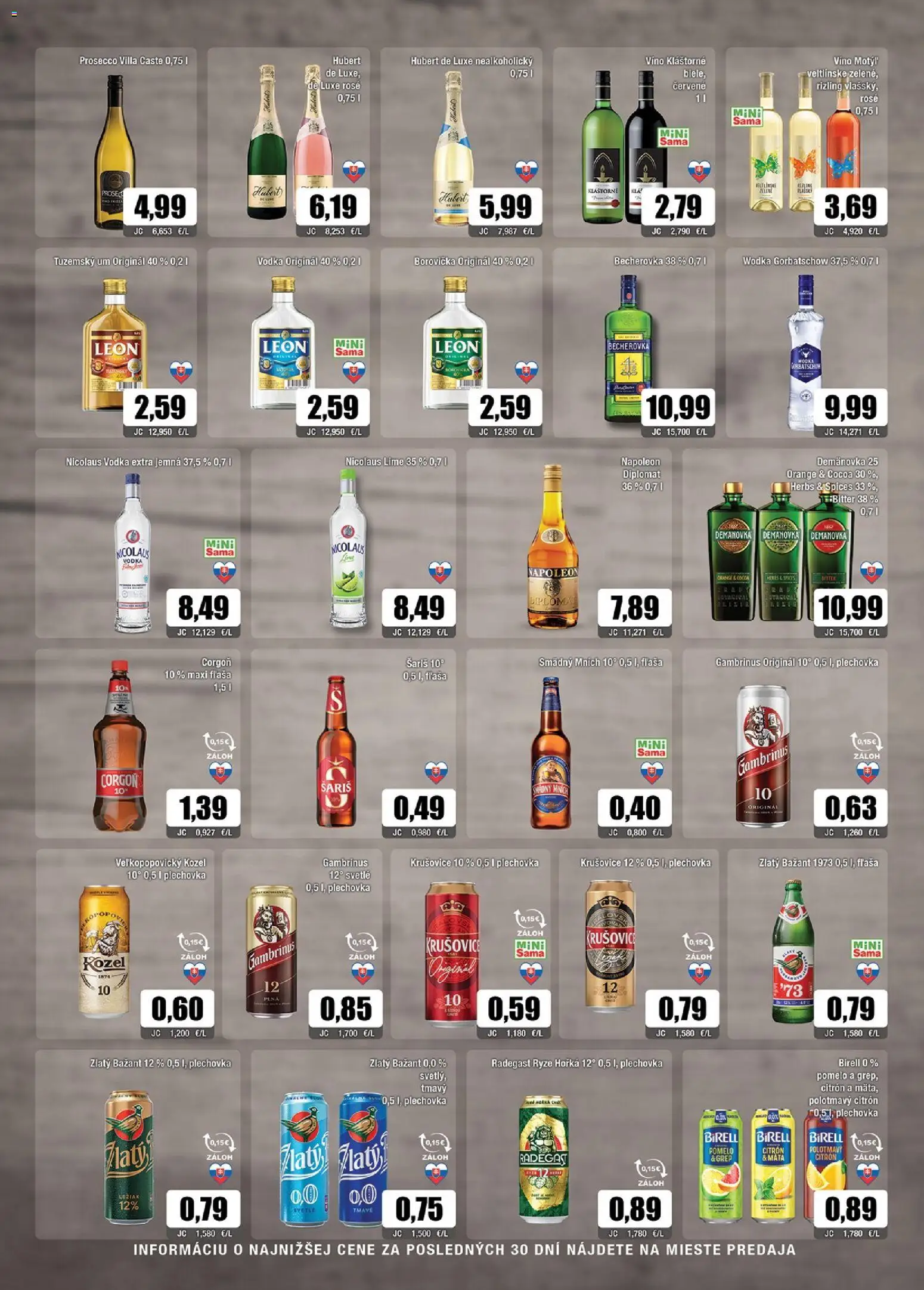 Nové Sama akcie – leták je platný od 23.10.2026 | Strana: 11 | Produkty: Becherovka, Prosecco, Šariš, Gambrinus