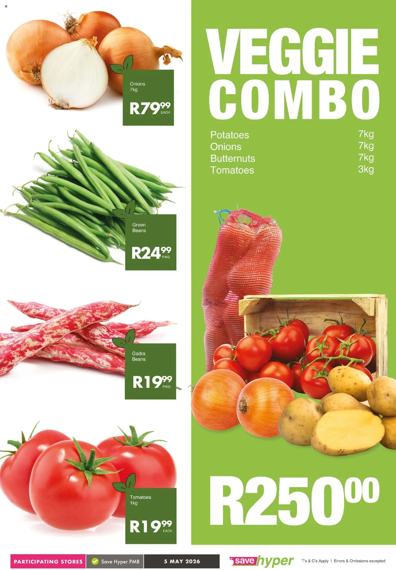 New Save catalogue – valid from 05.05.2026 | Page: 3 | Products: Beans, Tomatoes, Potatoes, Onions