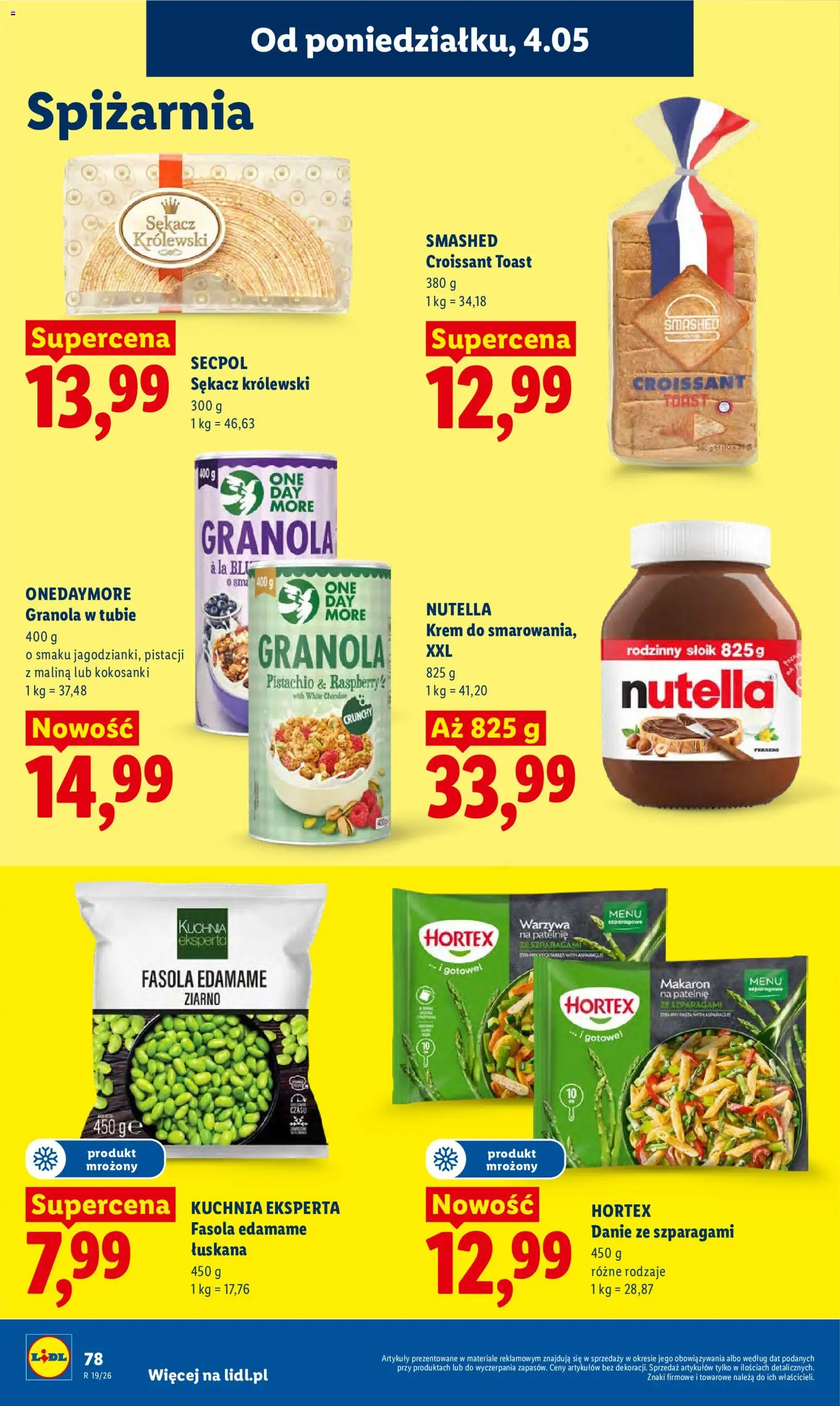 Lidl Polsko leták od 04.05.2026 | Strana: 84 | Produkty: Granola, Edamame, Croissant, Nutella