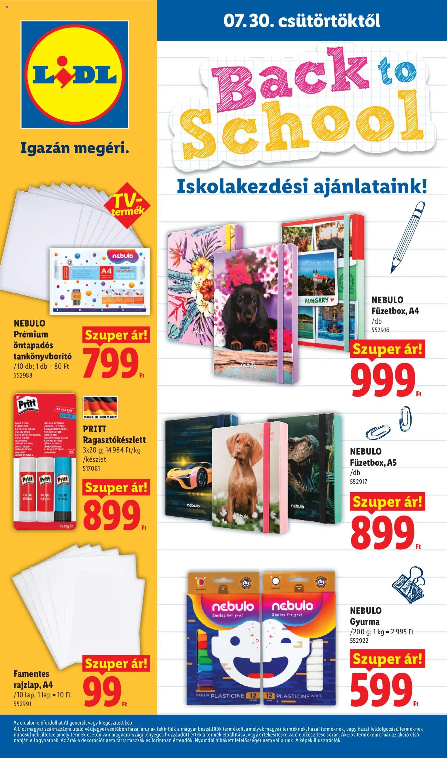 Lidl akciós ujság - amely érvényes a következő dátumtól: 2026.07.30. | Oldal: 16 | Termékek: Gyurma, Cola