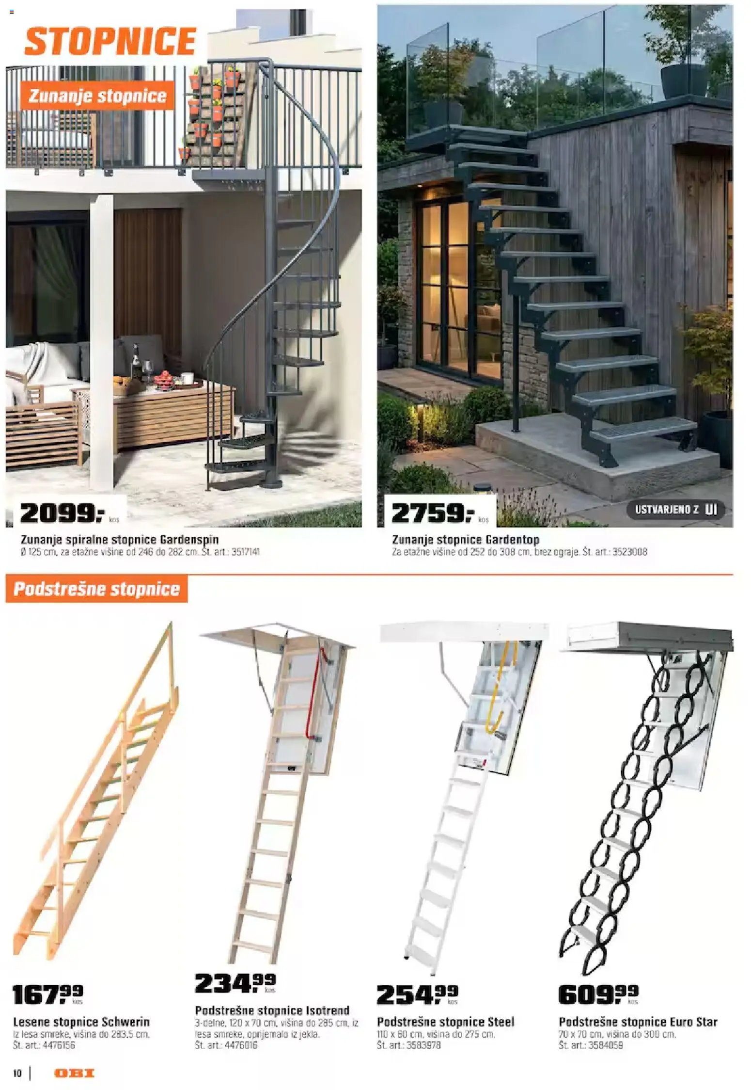 Novi OBI katalog ponudbe – veljaven od 01.09.2026 | Stran: 10 | Izdelki: Stopnice