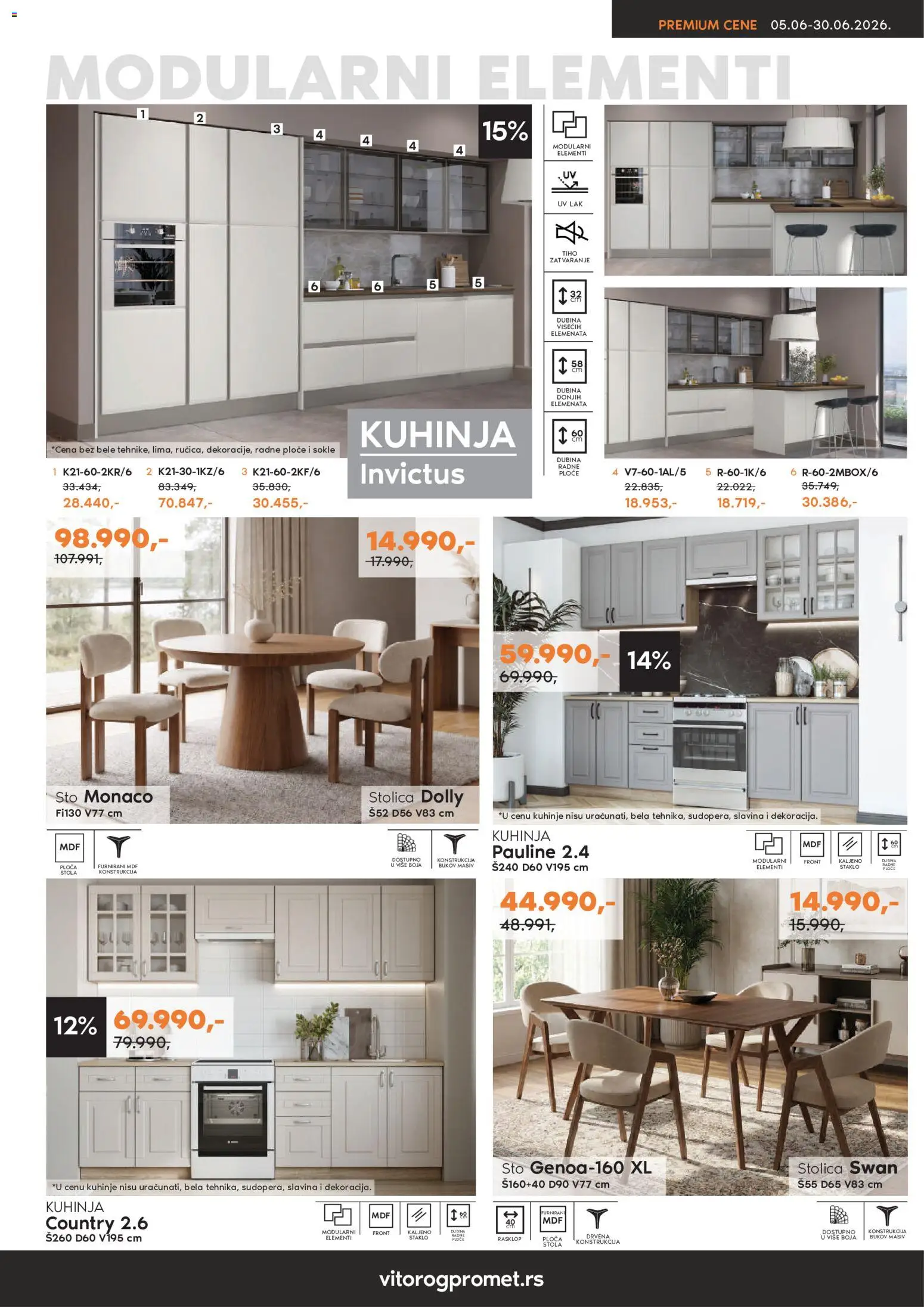 Vitorog katalog - važi od 05.06.2026 | Strana: 5 | Proizvode: Sto, Stolica, Kuhinja