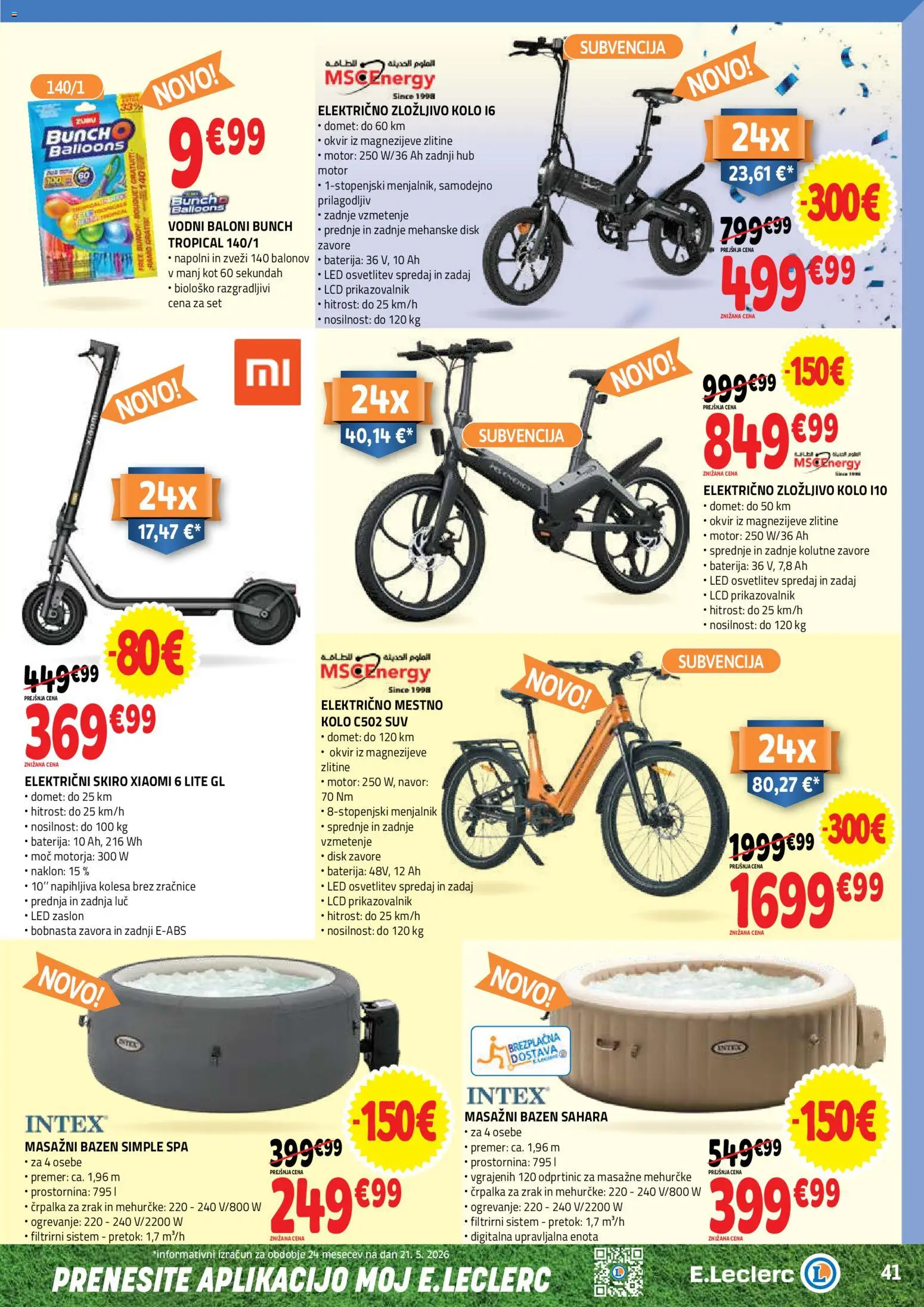 Novi E.leclerc katalog ponudbe – veljaven od 03.06.2026 | Stran: 41 | Izdelki: Baterija, Bazen, Okvir, Masažni bazen