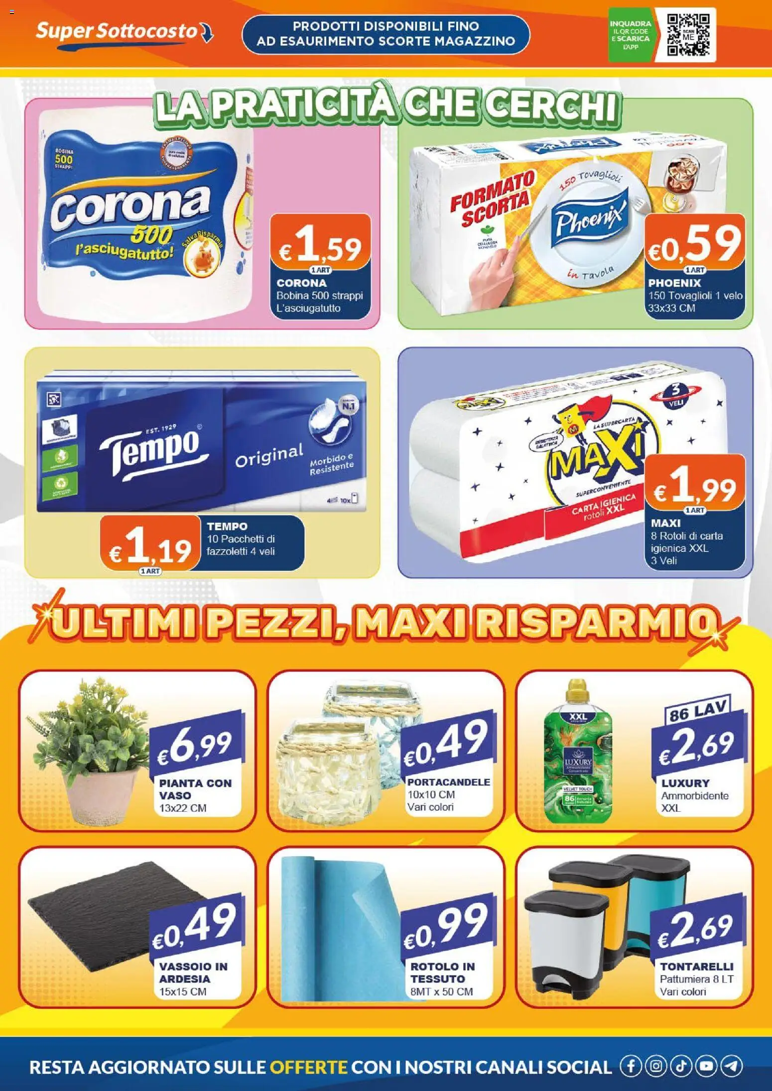 Volantino Mister Risparmio del 17/09/2026 | Pagina: 5 | Prodotti: Carta igienica, Fazzoletti, Vassoio, Vaso
