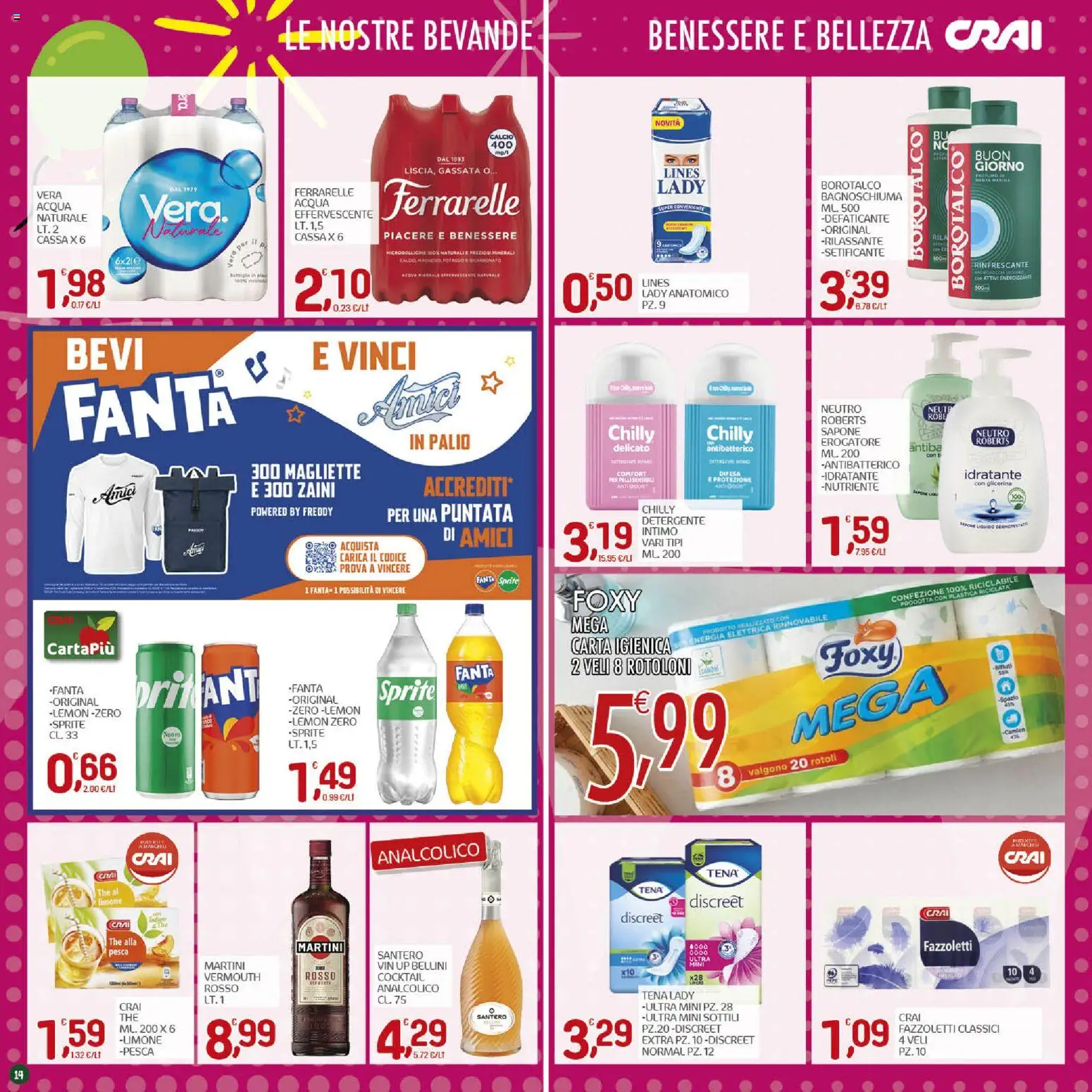 Volantino CRAI del 01/10/2026 | Pagina: 14 | Prodotti: Sapone, Acqua, Pesca, The