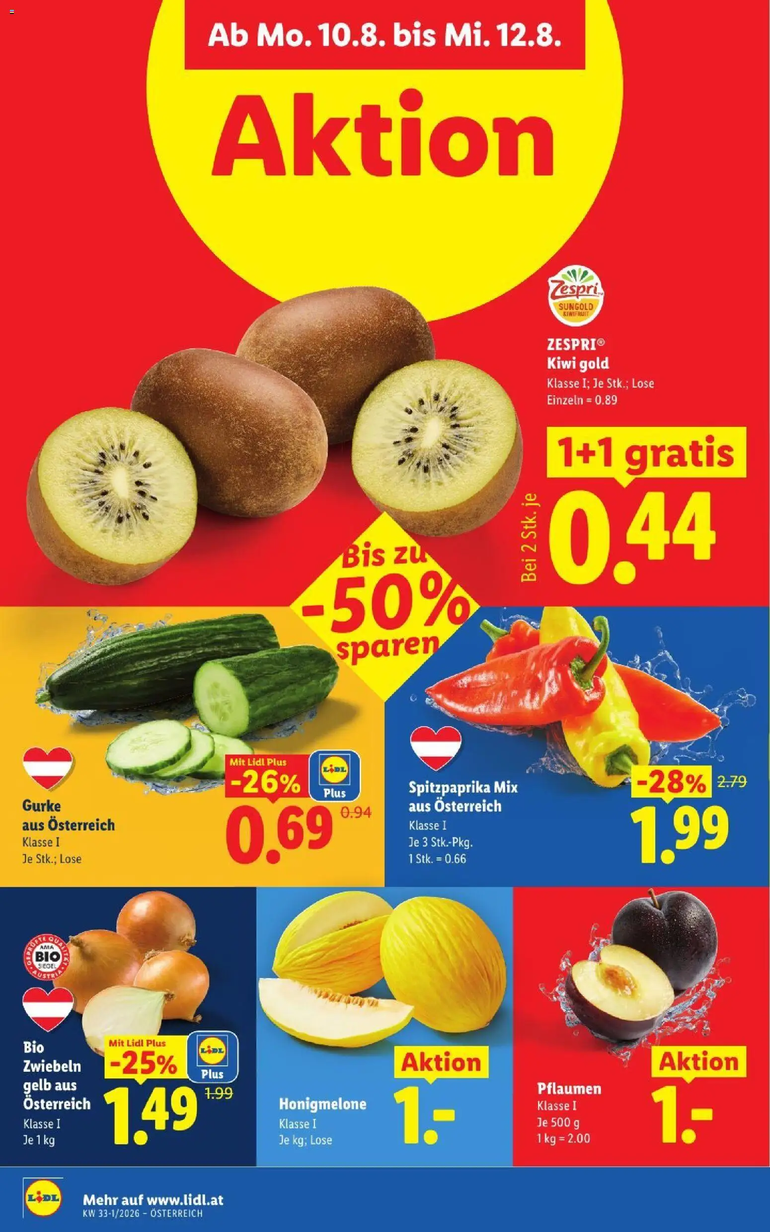 Lidl - Flugblatt gültig ab 06.08.2026 | Seite: 40 | Produkte: Kiwi, Zwiebeln