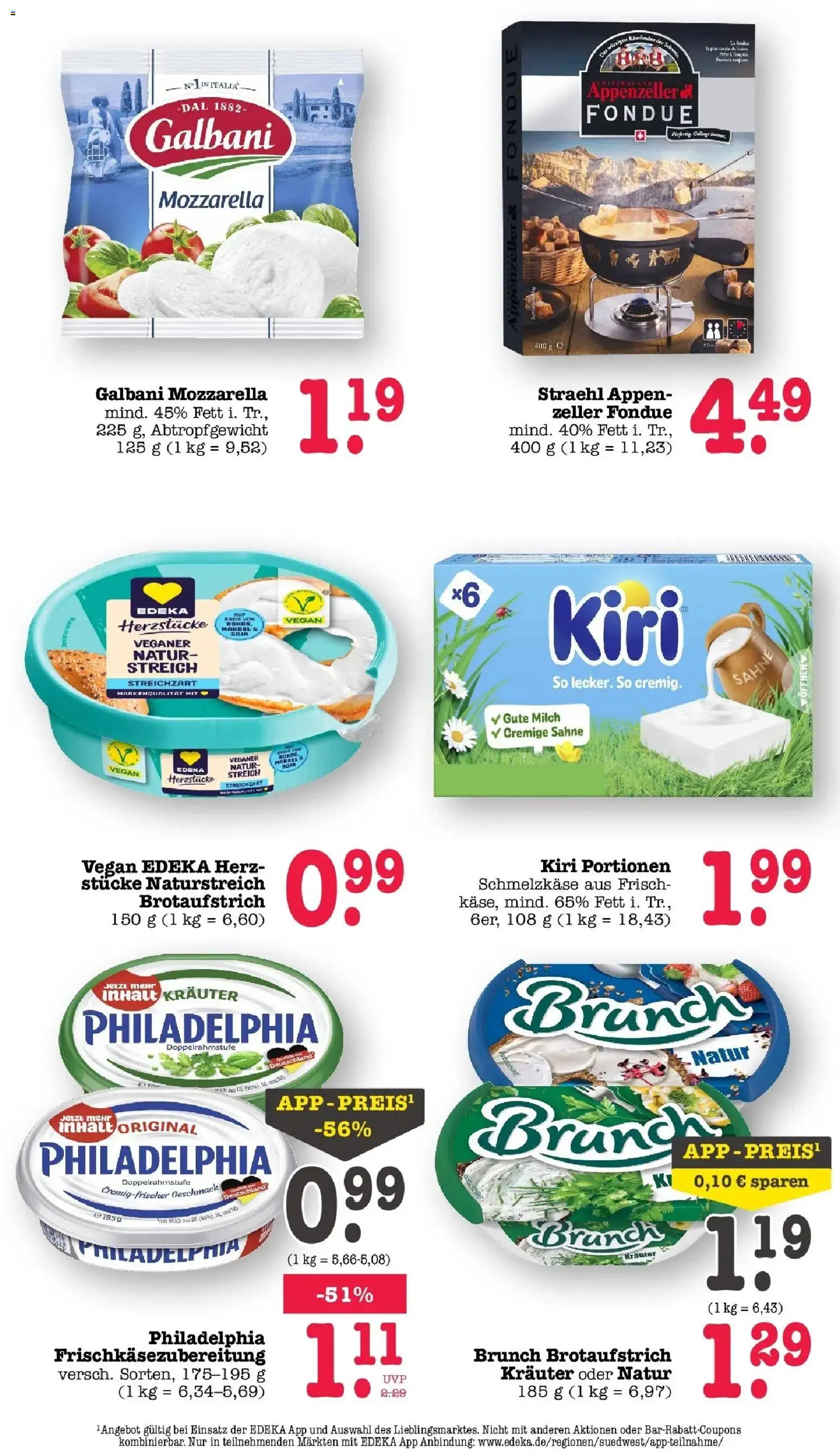 E center Prospekt Mainz-Weisenau (ab 26.10.2026) zum Blättern | Seite: 27 | Produkte: Milch, Philadelphia, Mozzarella, Fondue