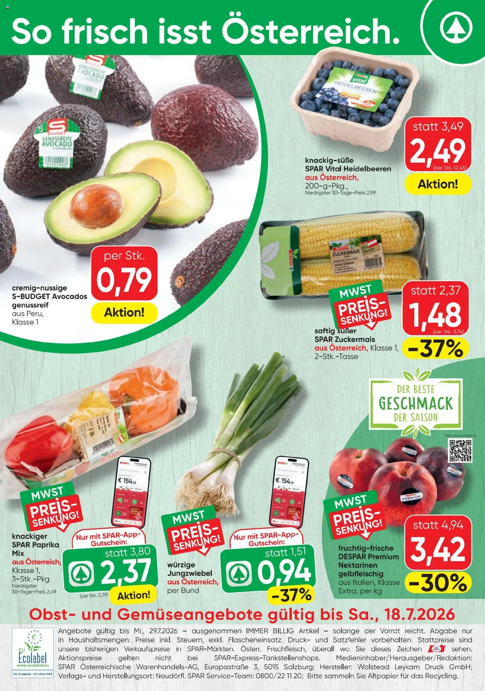 Spar - Flugblatt gültig ab 16.07.2026 | Seite: 20