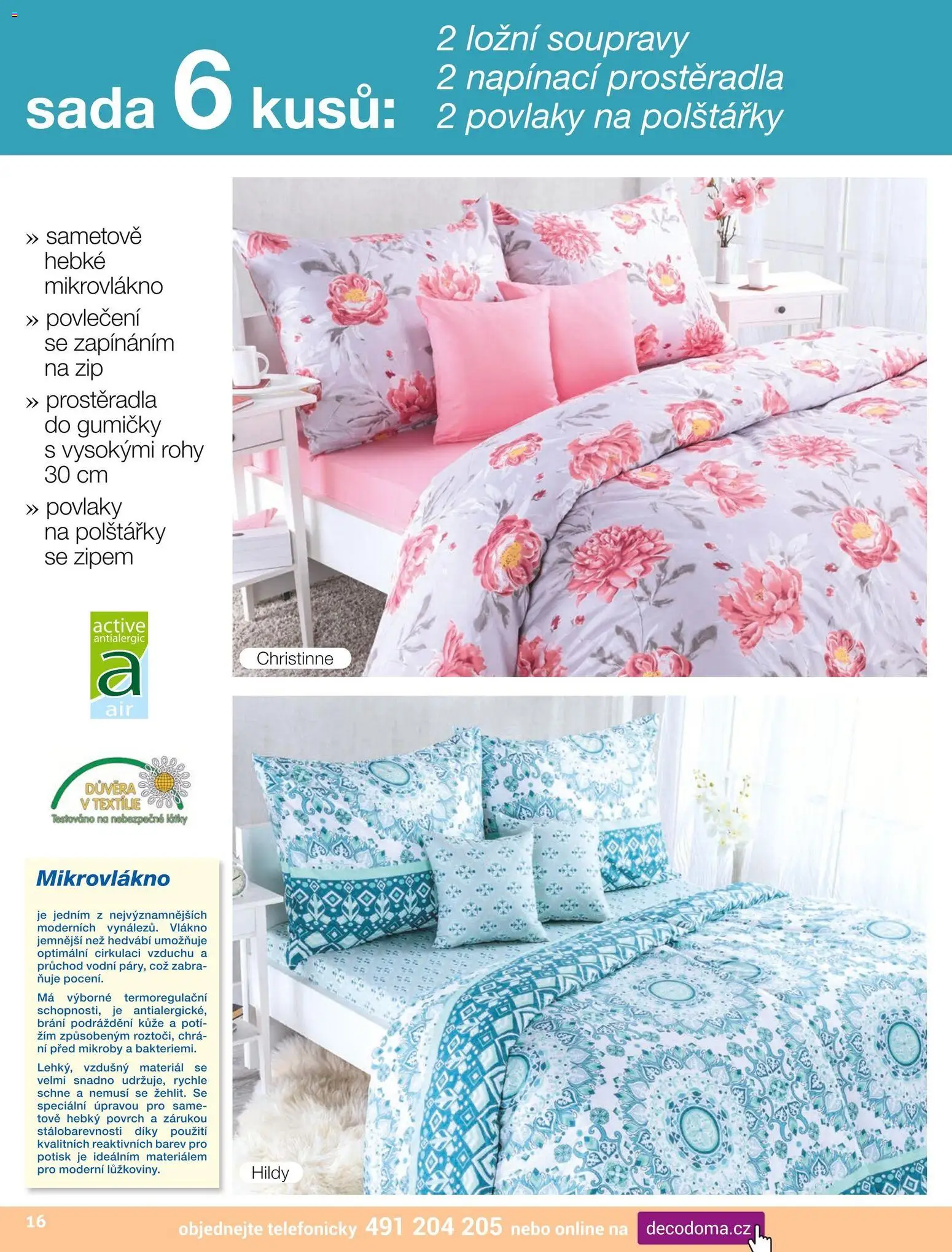Decodoma katalog Podzim 2026 od 01.09.2026 | Strana: 16 | Produkty: Polštářky, Prostěradla, Povlečení