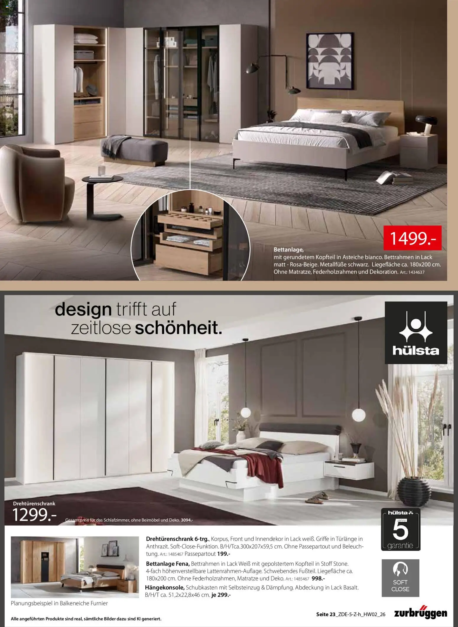 Zurbrüggen Prospekt – gültig ab 30.09.2026 | Seite: 39 | Produkte: Matratze, Drehtürenschrank, Bilder