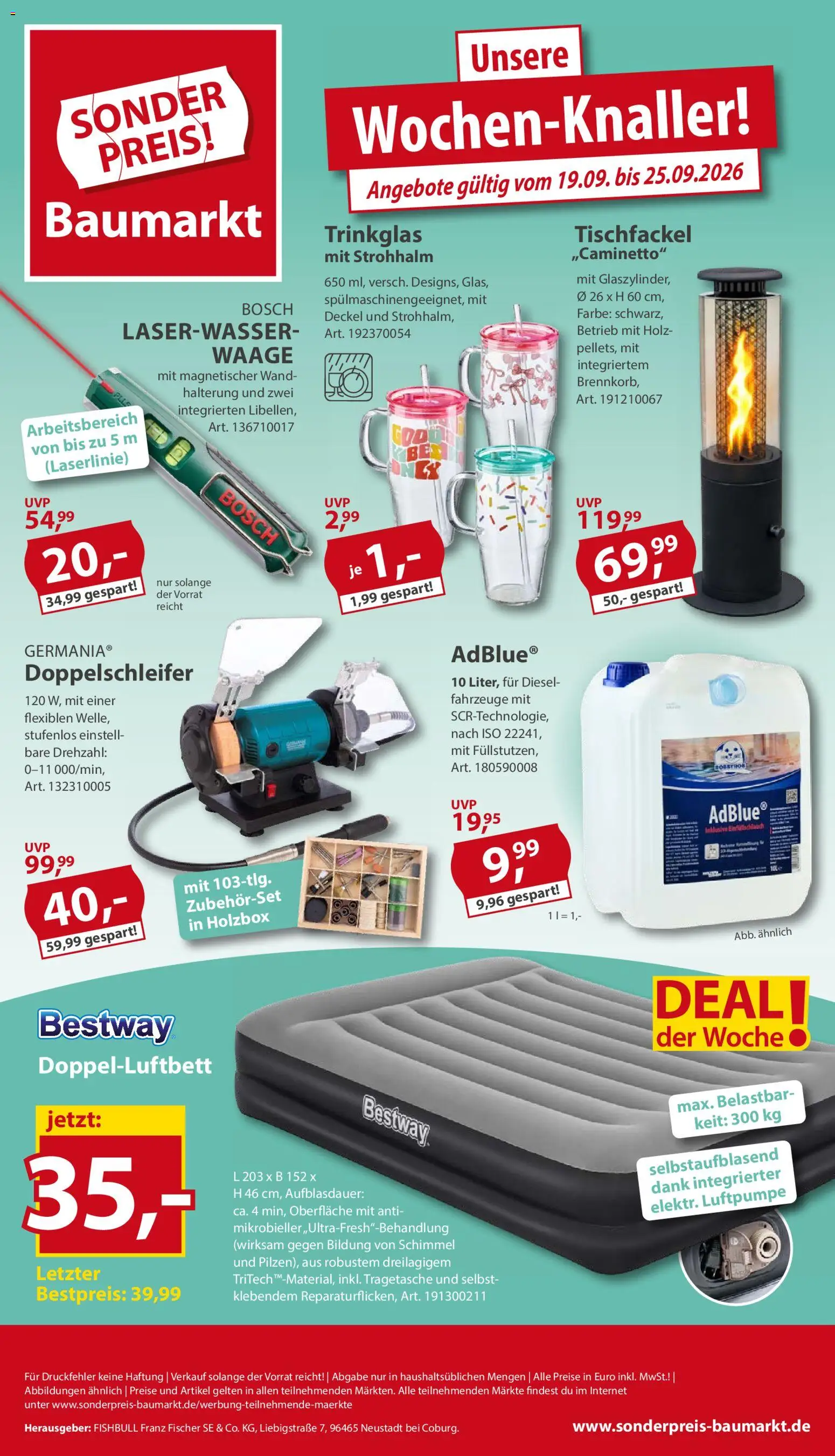 Sonderpreis Baumarkt Samstag, 19. September