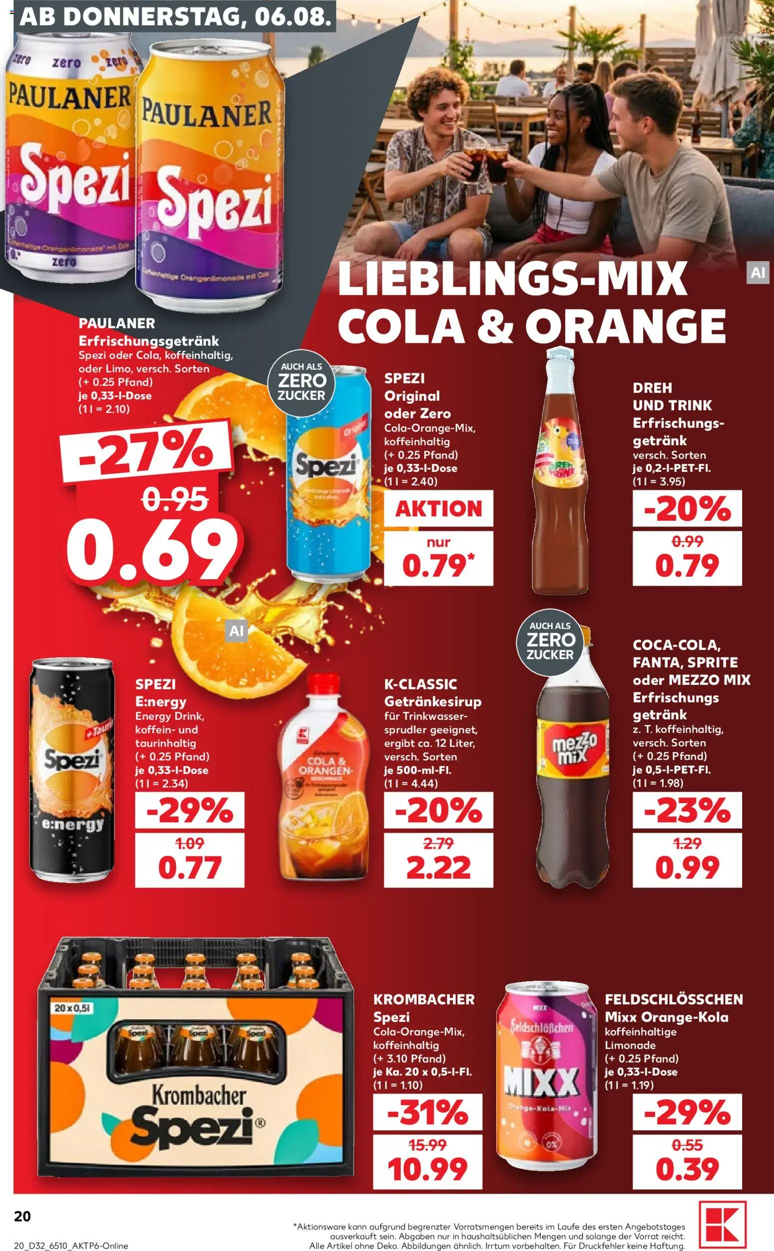 Kaufland Německo leták - Köln od 06.08.2026 | Strana: 20 | Produkty: Sprite, Cola