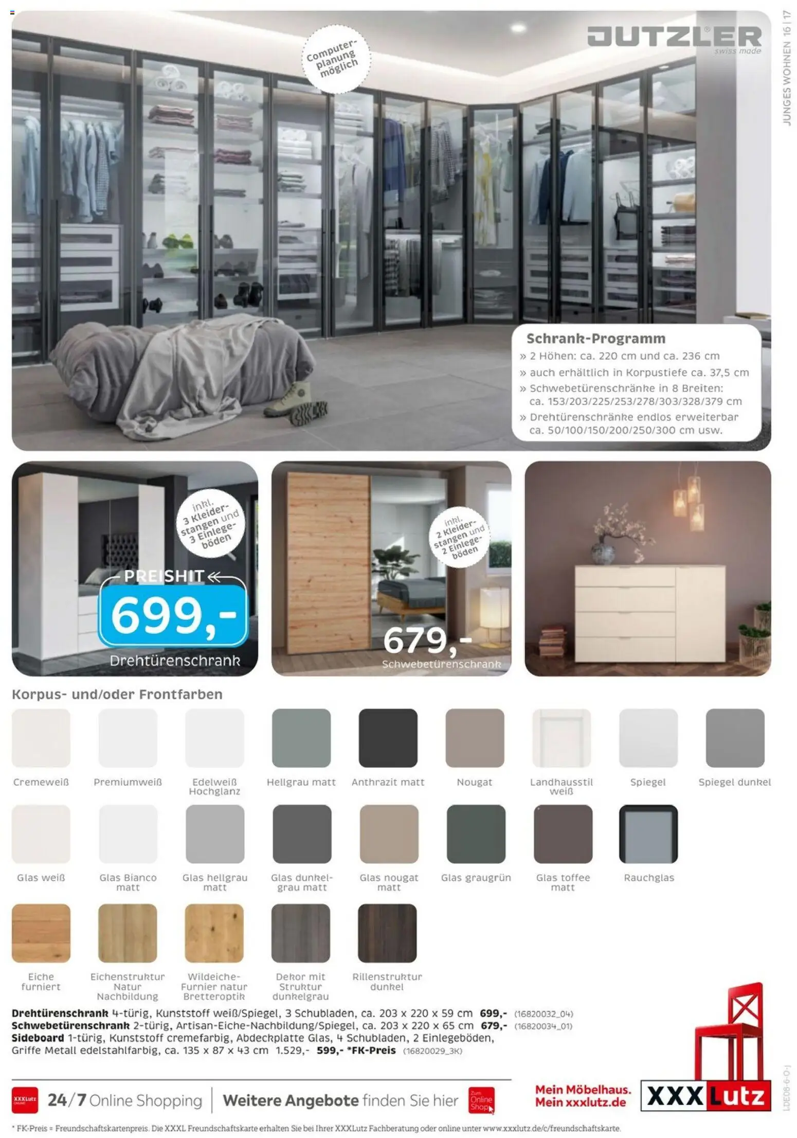 XXXLutz Junges Wohnen – gültig ab 25.07.2026 | Seite: 17 | Produkte: Sideboard, Schwebetürenschrank, Drehtürenschrank, Computer
