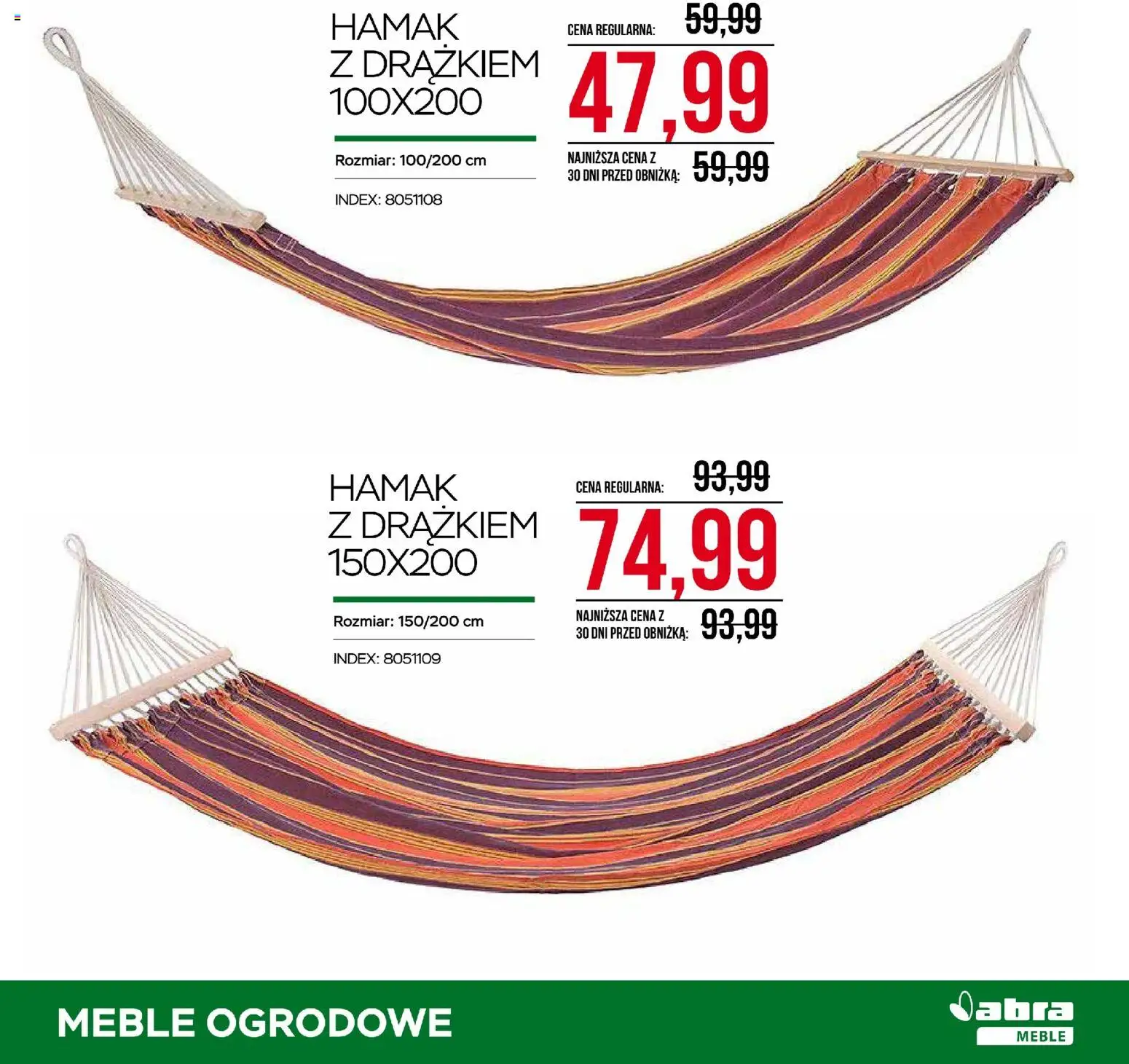 Abra meble gazetka od 27.05.2026 | Strona: 27 | Produkty: Meble ogrodowe, Hamak
