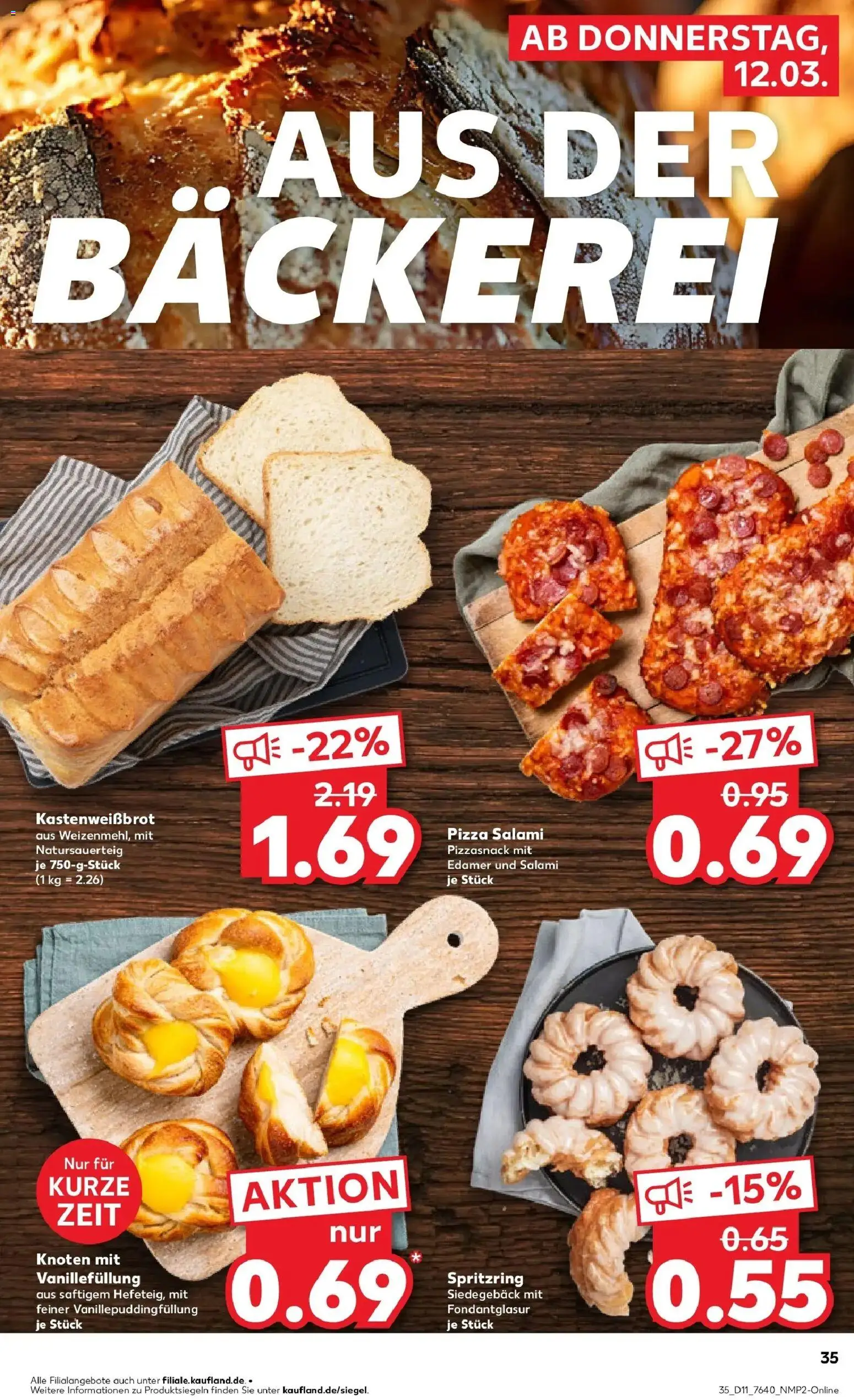 Kaufland Prospekt Meppen	 – gültig ab 09.03.2026 | Seite: 47 | Produkte: Bäckerei, Edamer, Salami, Pizza