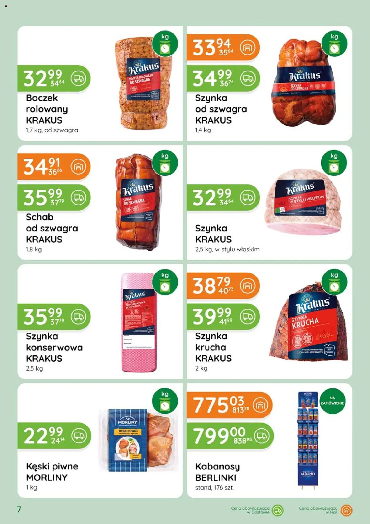 Eurocash gazetka - Katalog Wędlin od 07.05.2026 | Strona: 7 | Produkty: Schab, Kabanosy, Szynka, Boczek