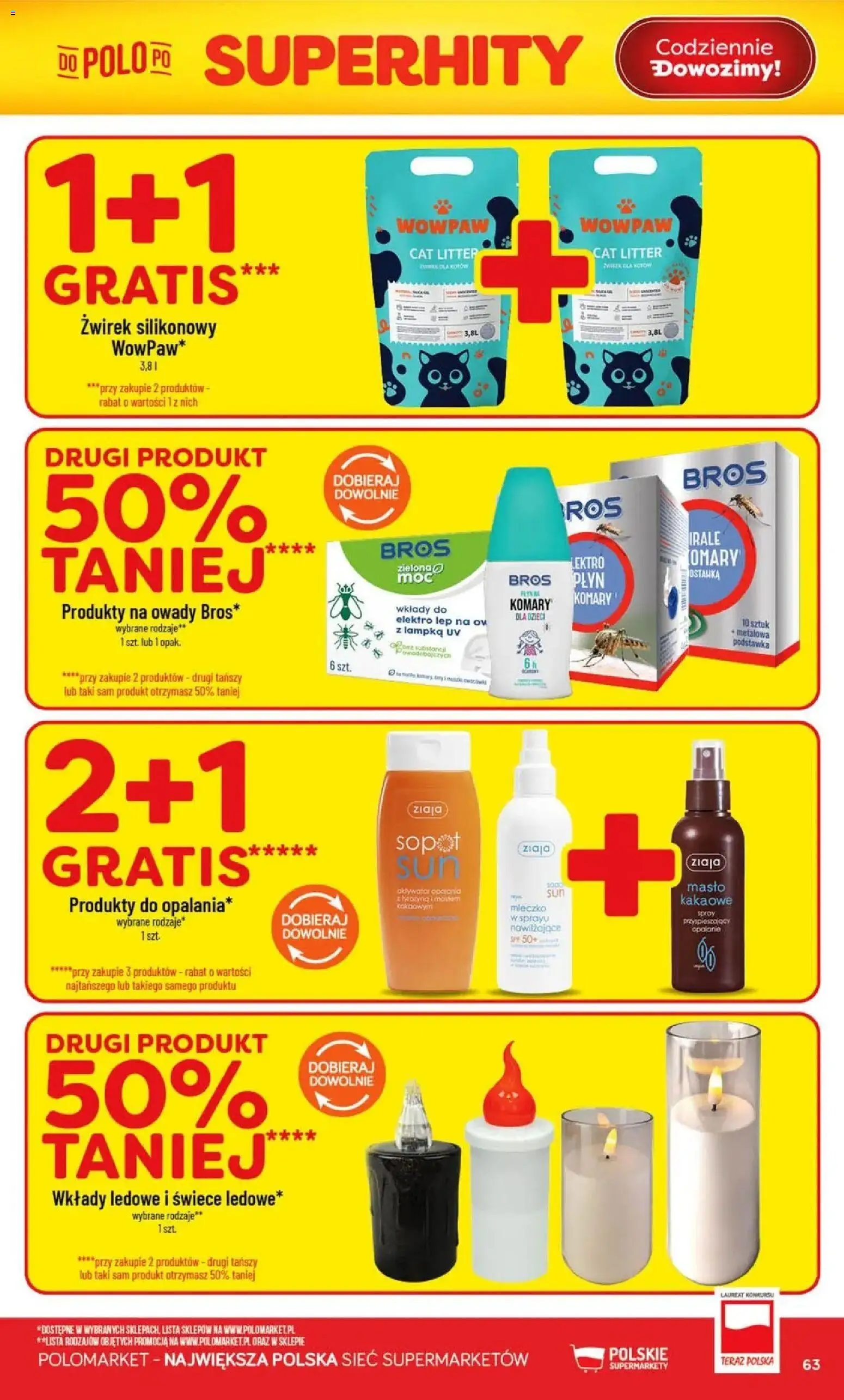 Nowa POLOmarket gazetka od jutra 12.08.2026 | Strona: 63 | Produkty: Żwirek silikonowy, Masło, Masło kakaowe, Świece