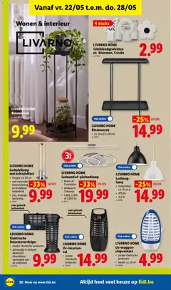 LIVARNO HOME Uv-muggen-stopcontact, zonder chemische producten, bereik: ca. 20 m² - Voorbeeld van een folder van Lidl, geldig van 18.05.2026 | Pagina: 30 | Producten: Stopcontact, Lamp