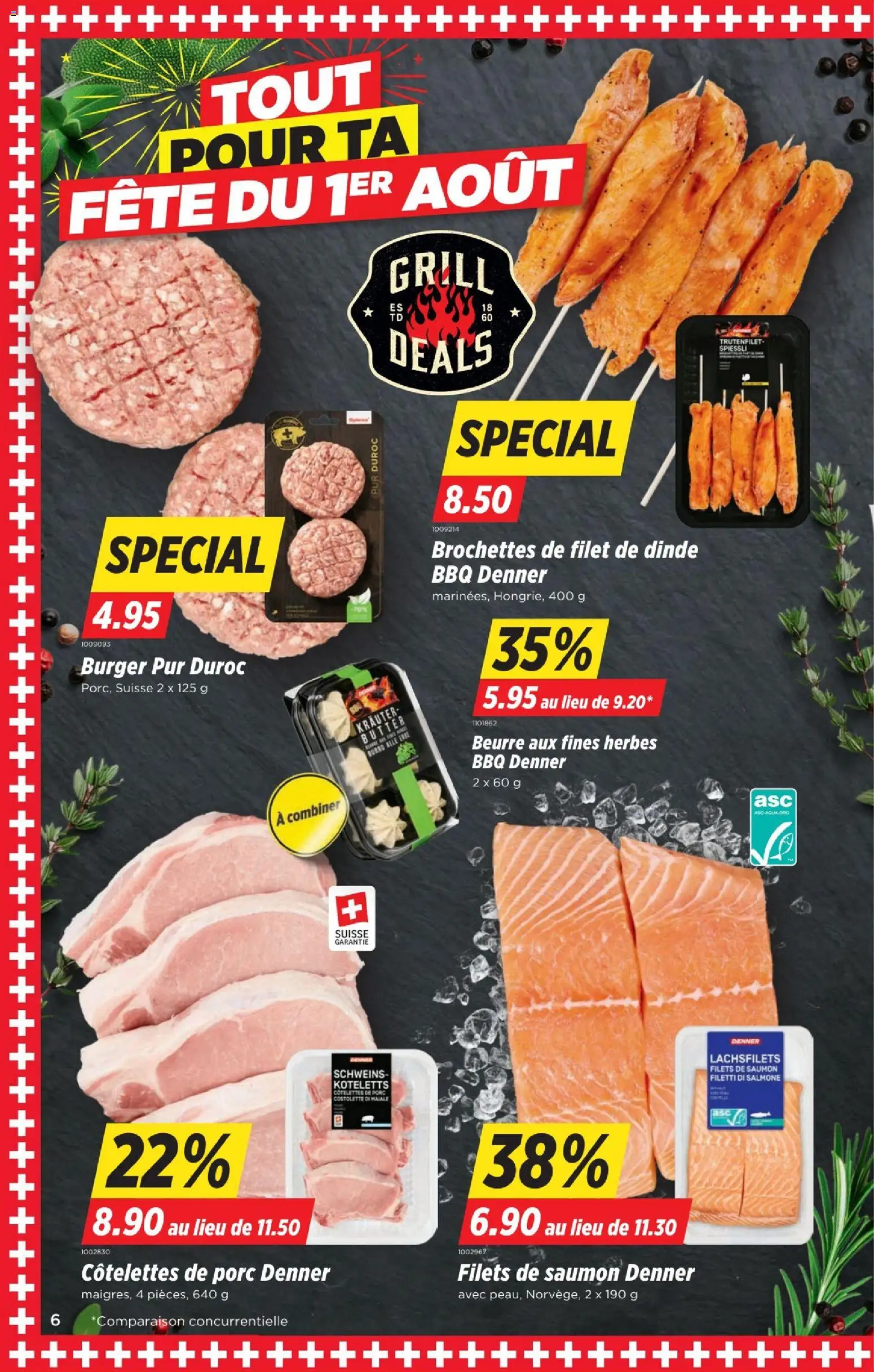 Denner aktionen FR – gültig ab 30.07.2026 | Seite: 6 | Produkte: Burger, Butter, Grill