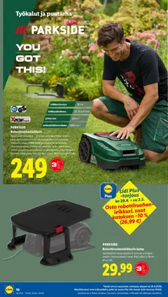Lidl-mainoslehti voimassa 29.04.2026 alkaen | Sivu: 16 | Tuotteet: Robottiruohonleikkuri, Kansi, Akku