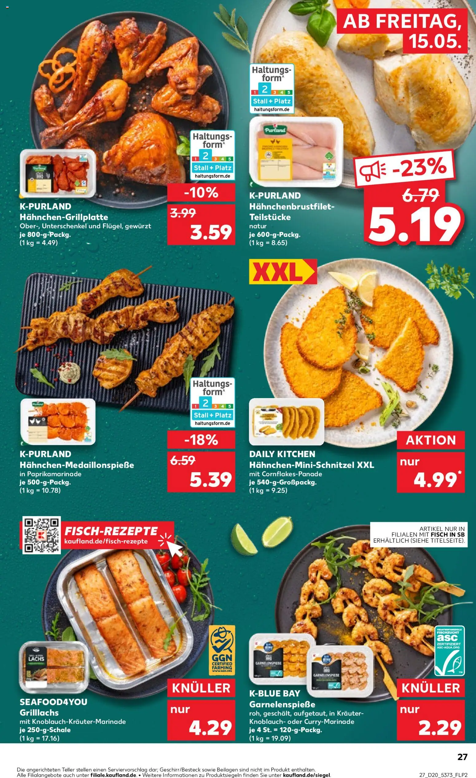 Kaufland Prospekt Kiel	 – gültig ab 15.05.2026 | Seite: 27 | Produkte: Schnitzel, Fisch, Lachs, Knoblauch