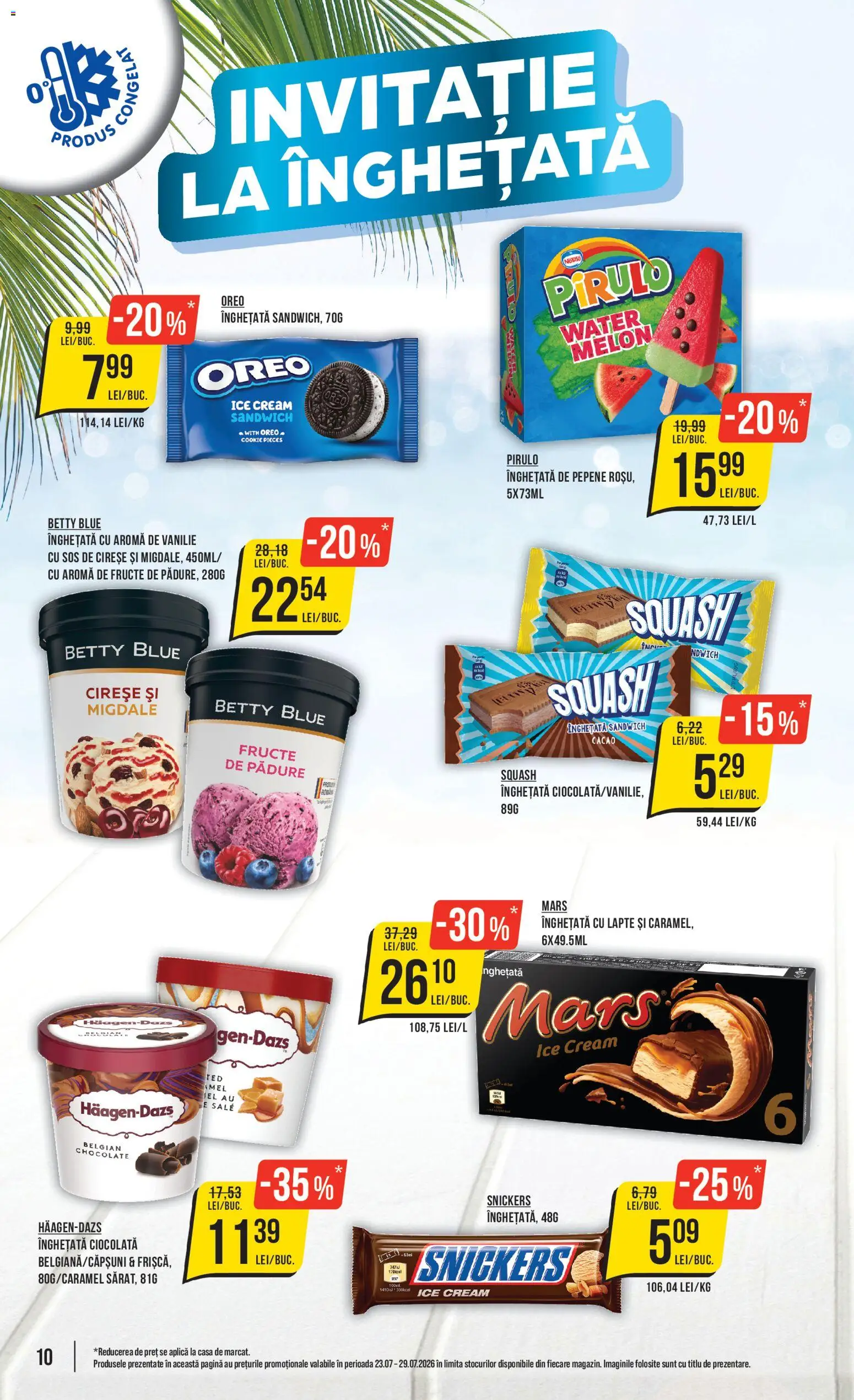 Noul catalog Mega Image – valabil de la 23.07.2026 | Pagină: 10 | Produse: Aplică, Înghețată, Fructe, Sos