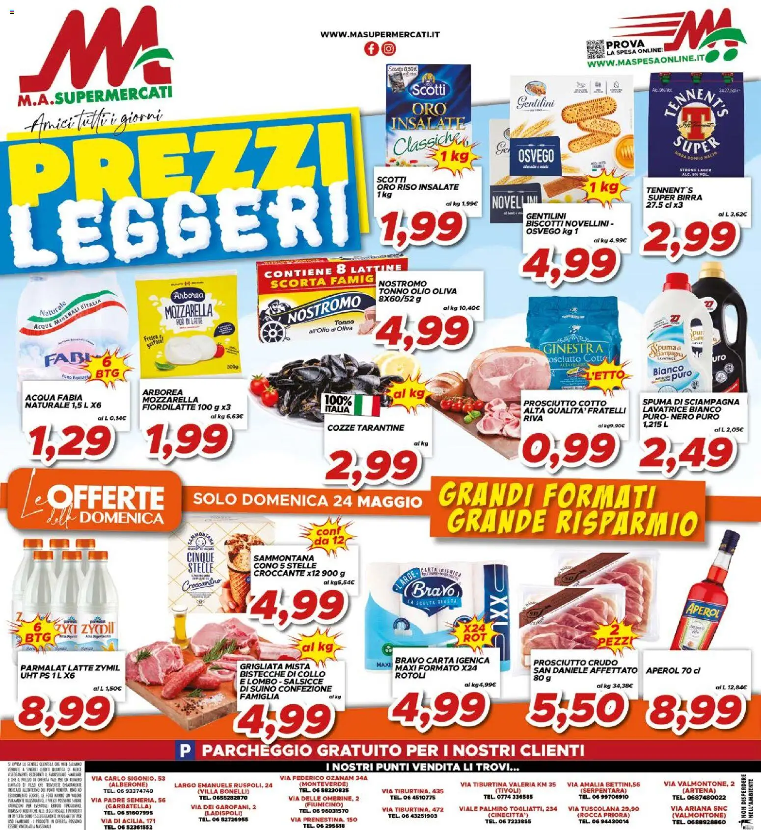Volantino Ma Supermercati del 20.05.2026 | Pagina: 16 | Prodotti: Acqua, Suino, Mozzarella, Prosciutto