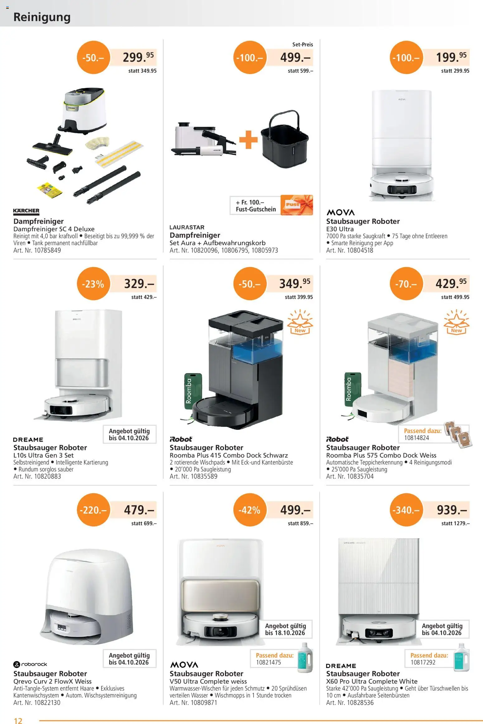 Fust aktionen – gültig ab 21.09.2026 | Seite: 12 | Produkte: Roboter, Staubsauger