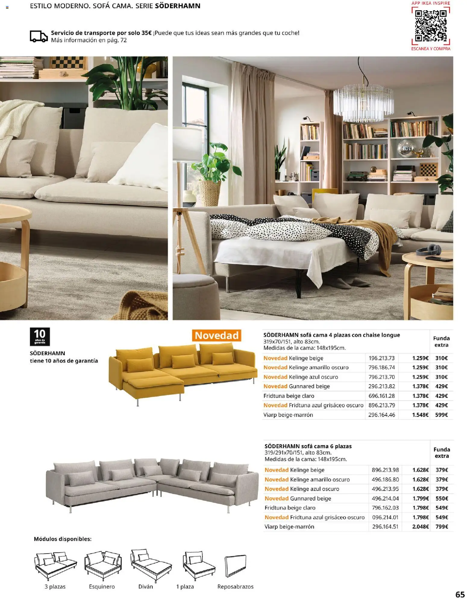 IKEA - Sofás │ válido desde el 28/09/2026 | Página: 65 | Productos: Funda, Sofá cama, Cama, Sofá