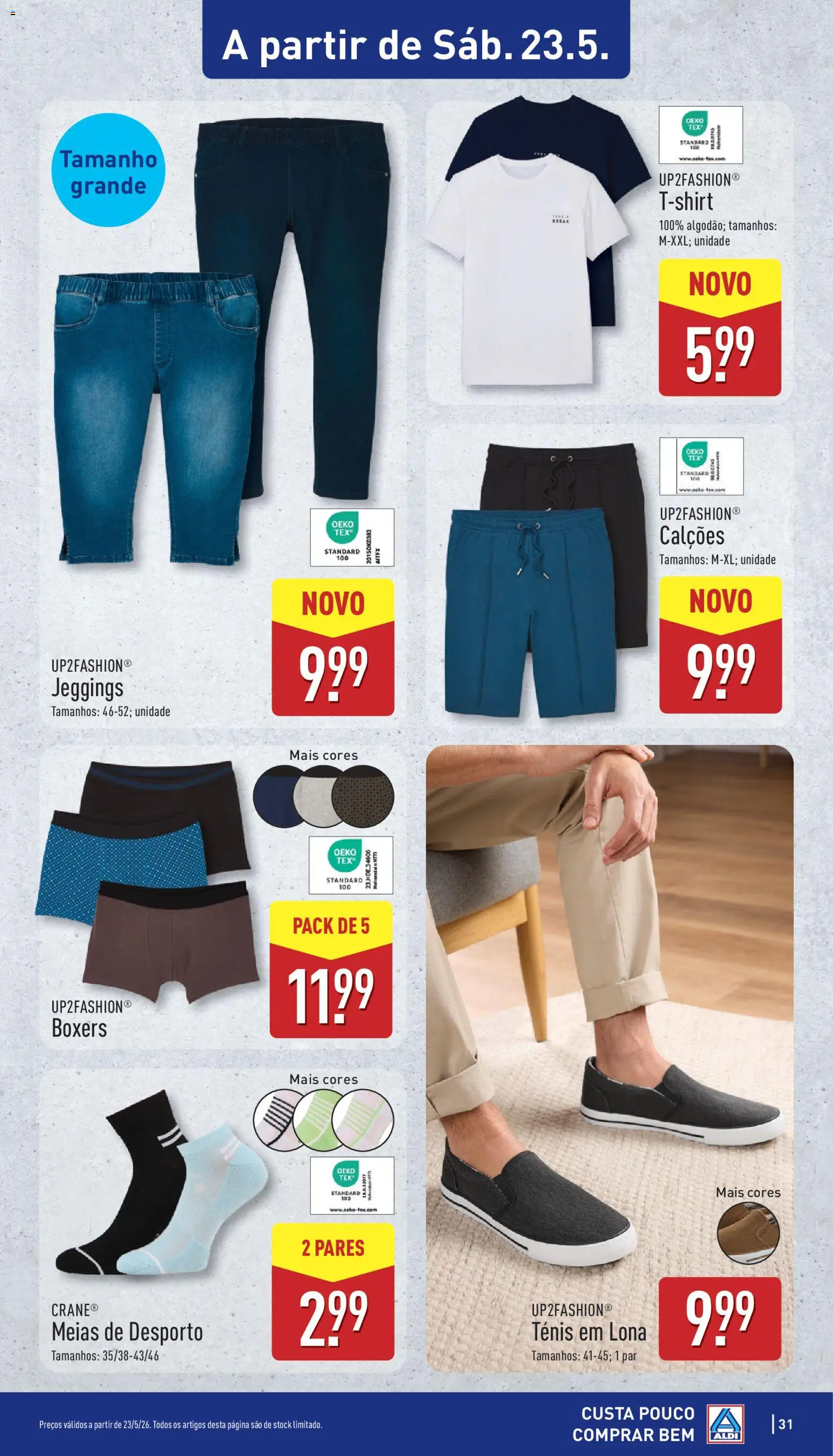 Aldi folheto │ válido de 18.05.2026 | Página: 31 | Produtos: Calções, Meias