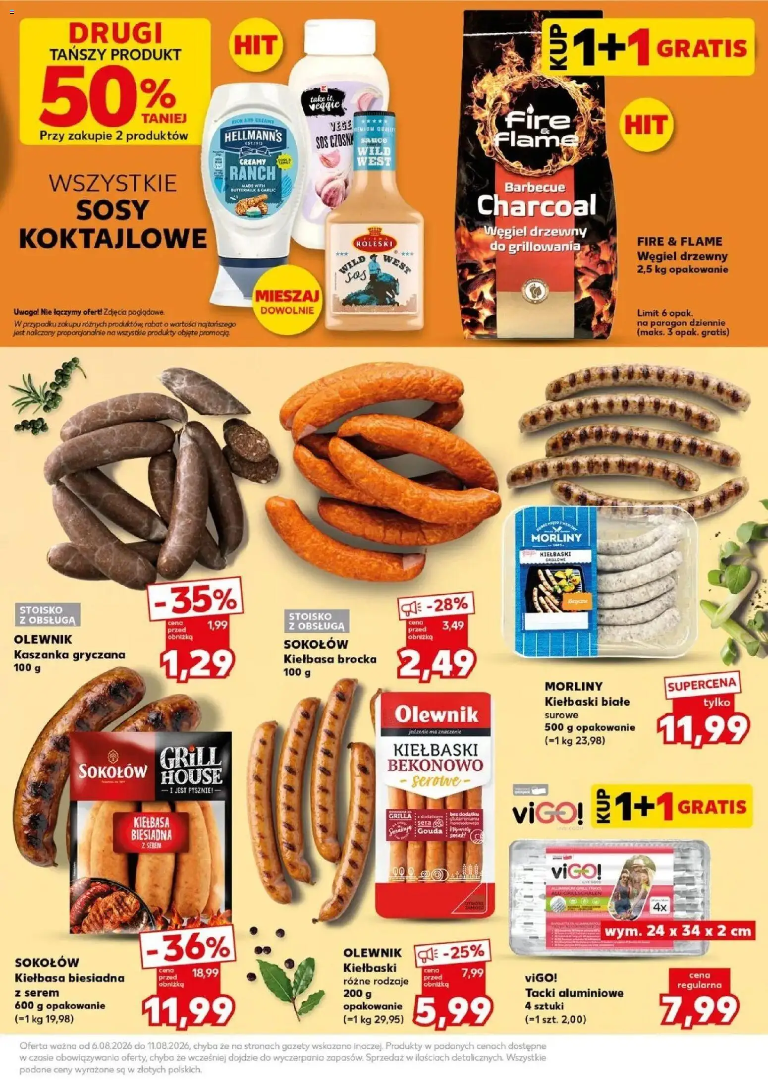 Kaufland gazetka - Super Sobota od 08.08.2026 | Strona: 13 | Produkty: Kiełbasa, Sos czosnkowy, Kaszanka, Sos