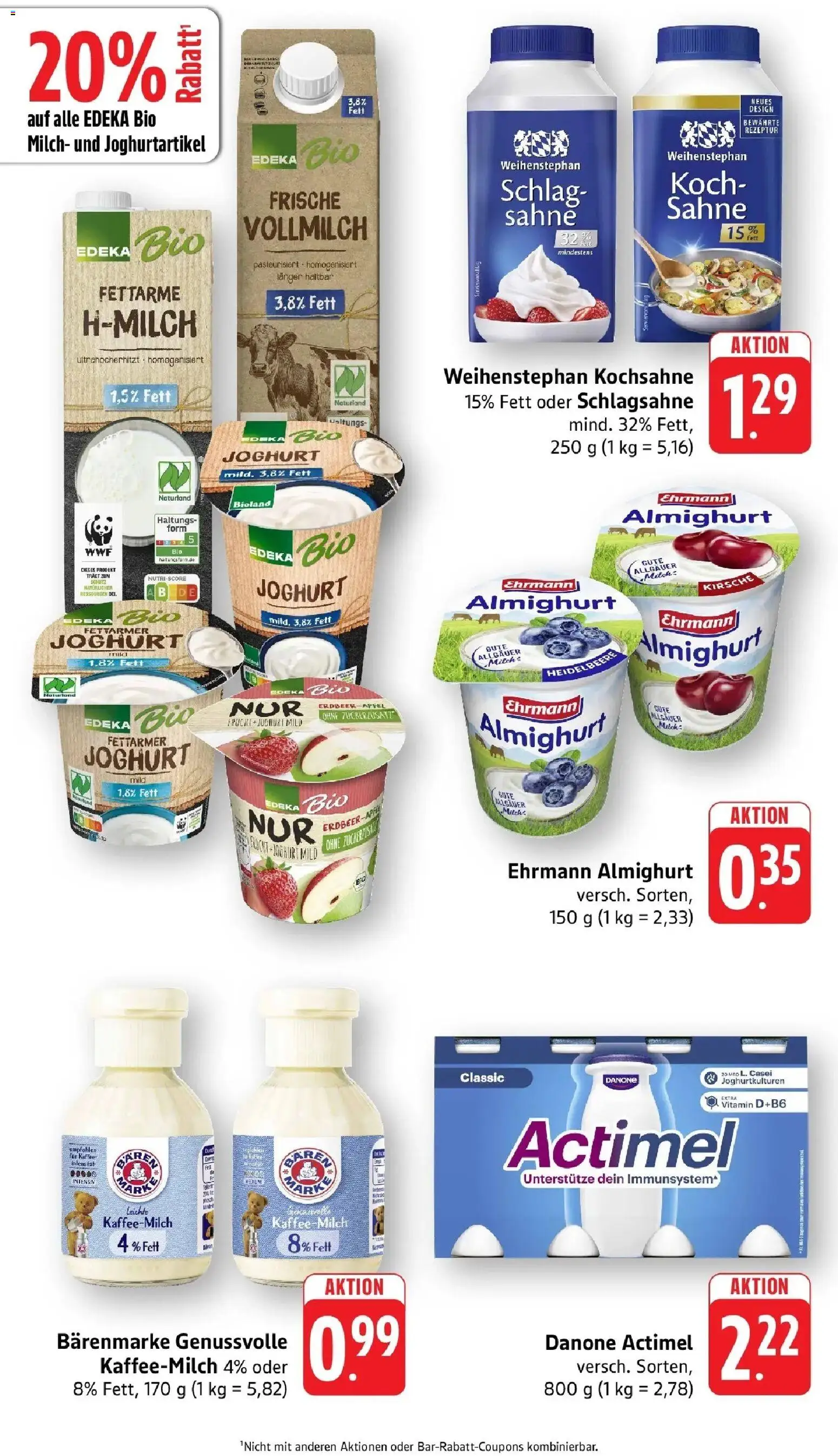 nah & gut Prospekt Offenburg-Zunsweier – gültig ab 28.09.2026 | Seite: 4 | Produkte: Actimel, Kochsahne, Milch, Kaffee