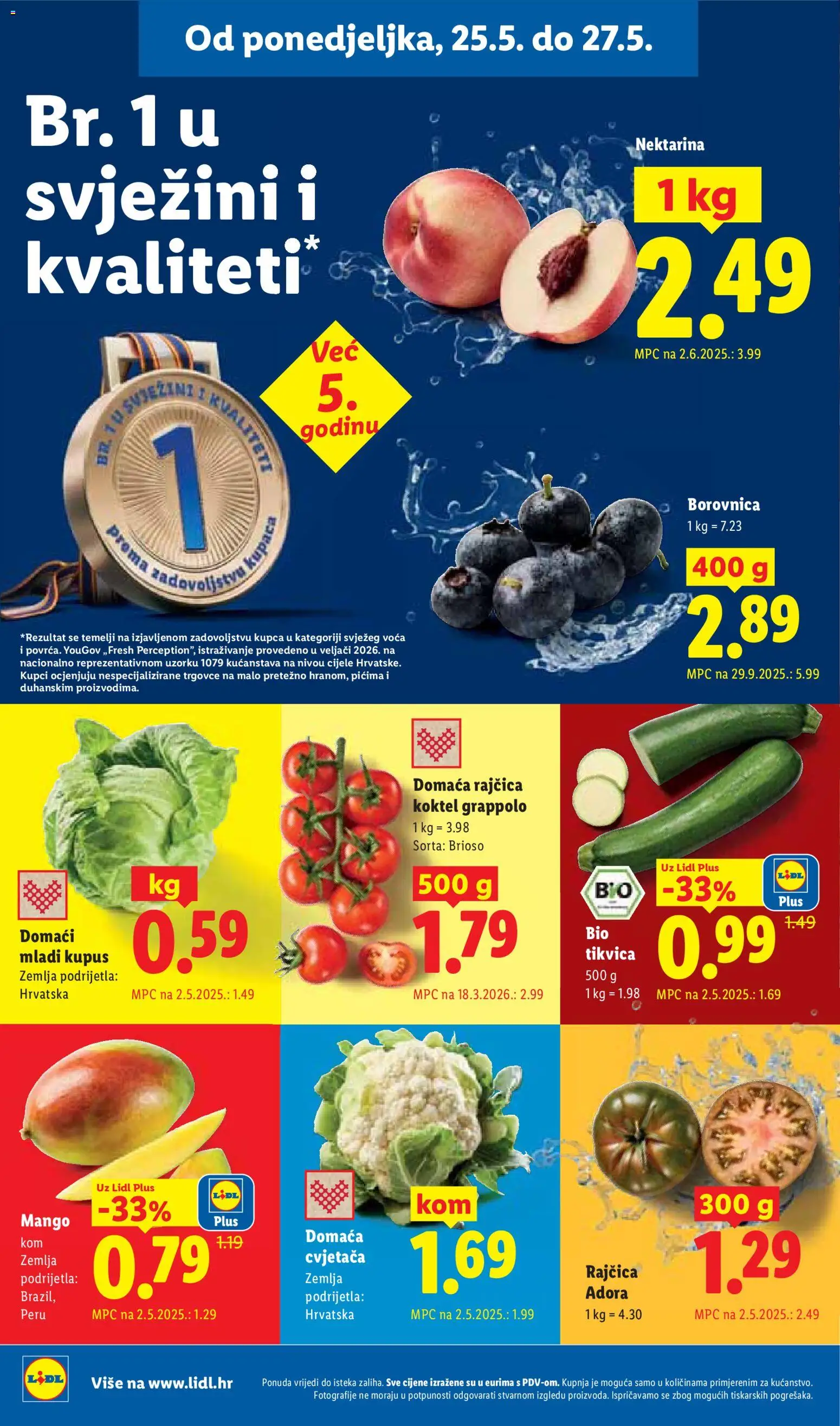 Lidl katalog | vrijedi od 25.05.2026 | Stranica: 2 | Proizvodi: Mango, Nektarina, Borovnica, Rajčica