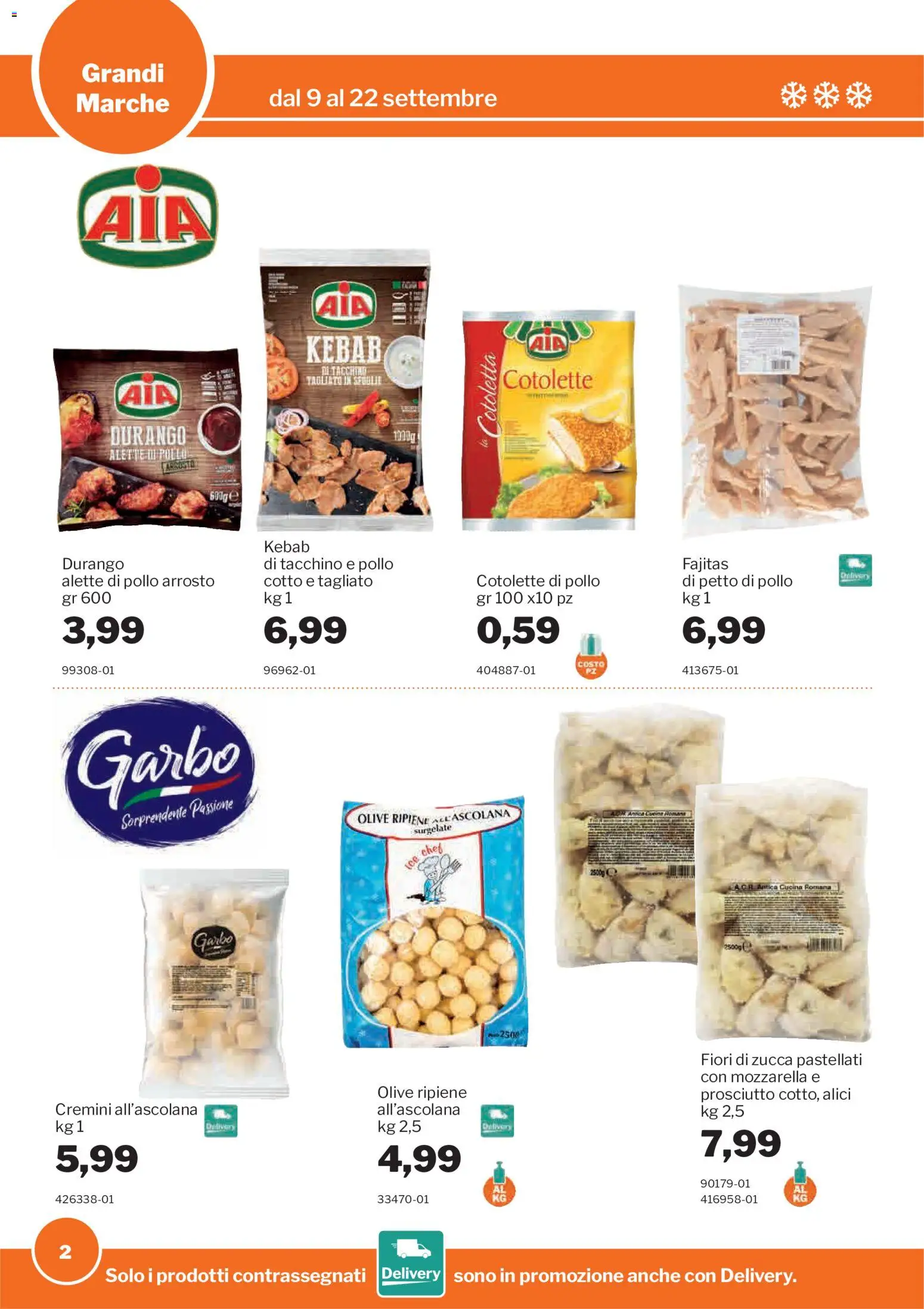 Volantino Sogegross del 09/09/2026 | Pagina: 2 | Prodotti: Petto di Pollo, Pollo, Mozzarella, Olive
