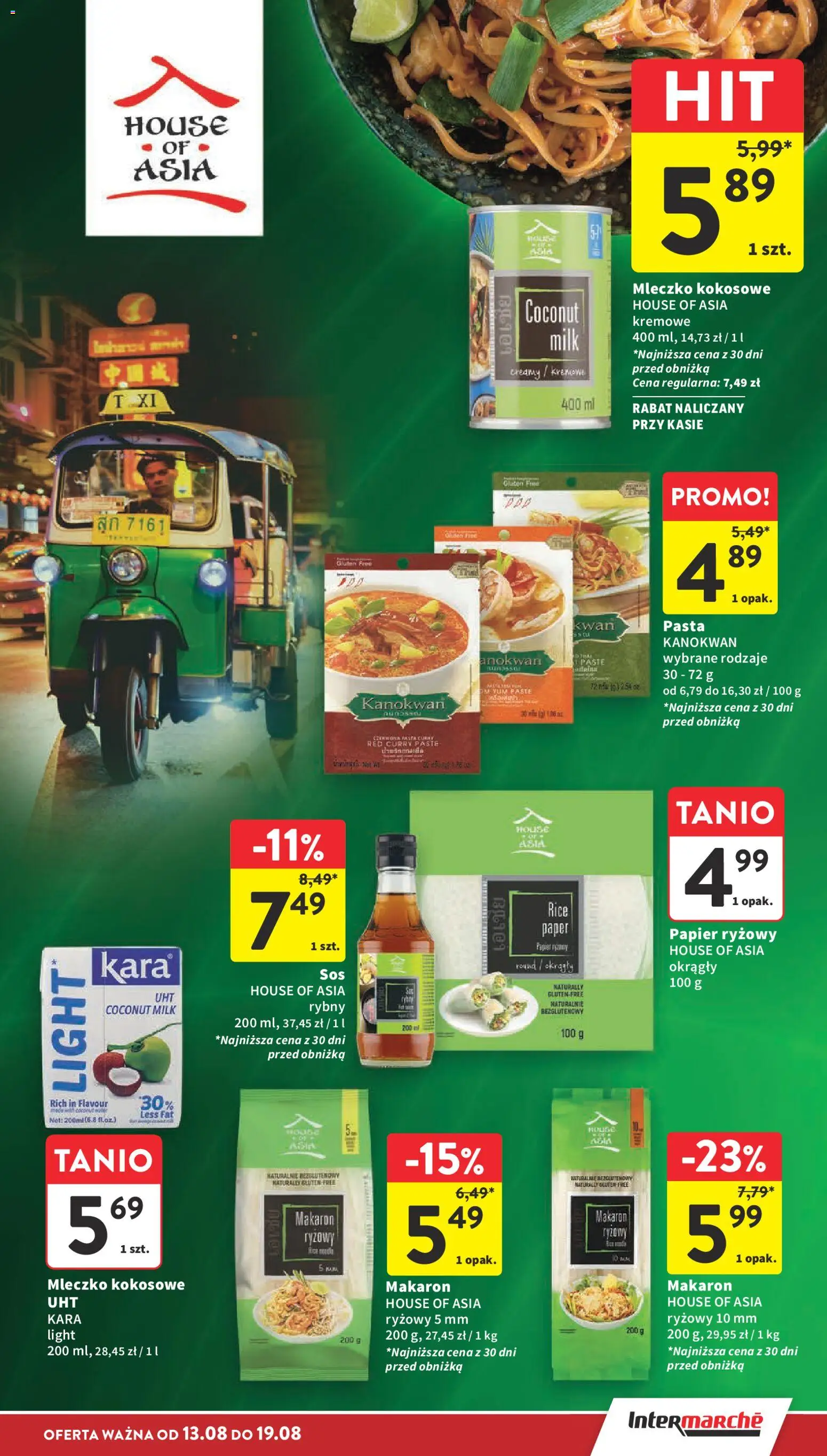 Intermarche gazetka od 13.08.2026 | Strona: 33 | Produkty: Papier ryżowy, Pasta, Mleczko kokosowe, Makaron
